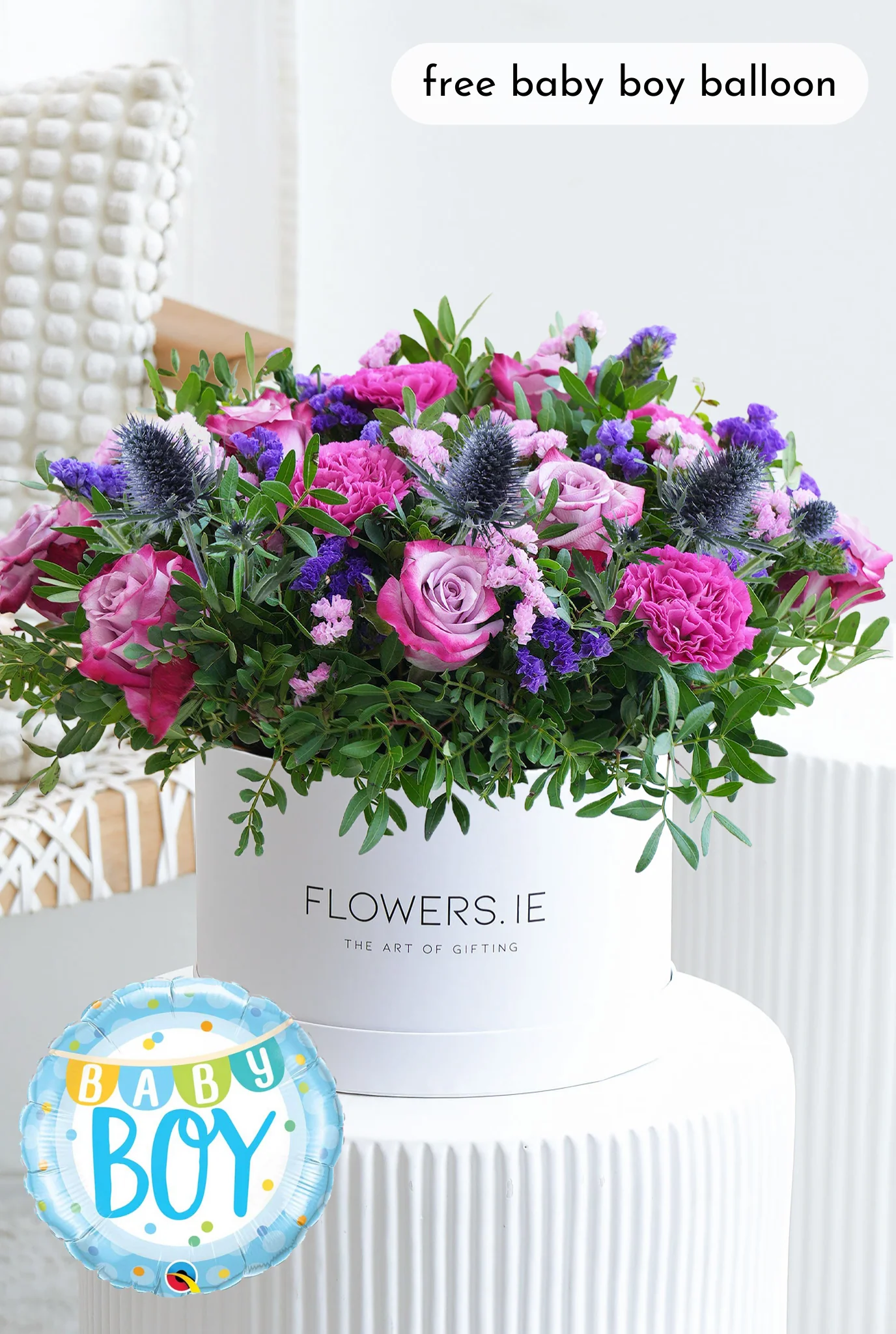Baby Boy Lavender Floral - Hatbox - Image 3