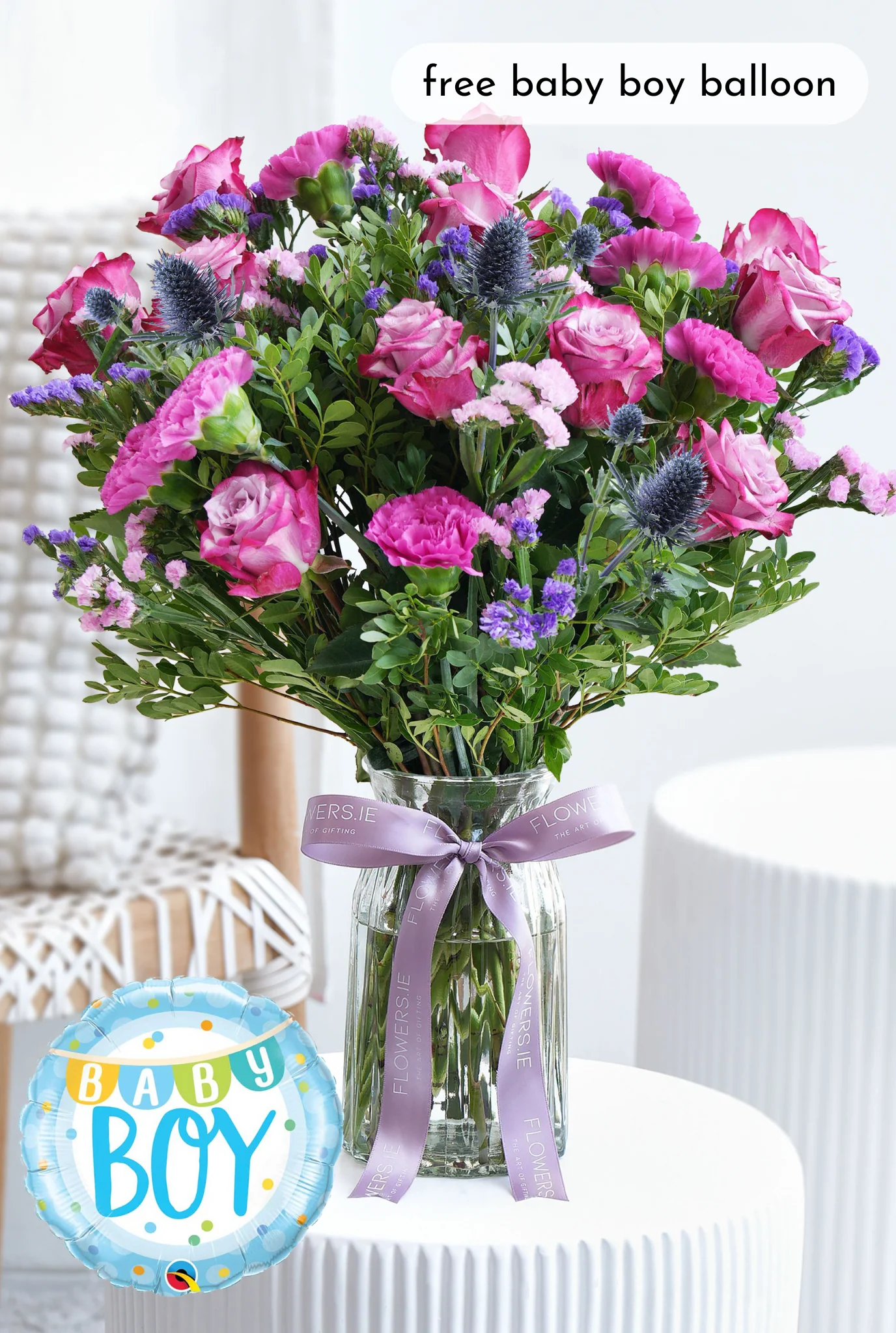 Baby Boy Lavender Floral - Vase - Image 3
