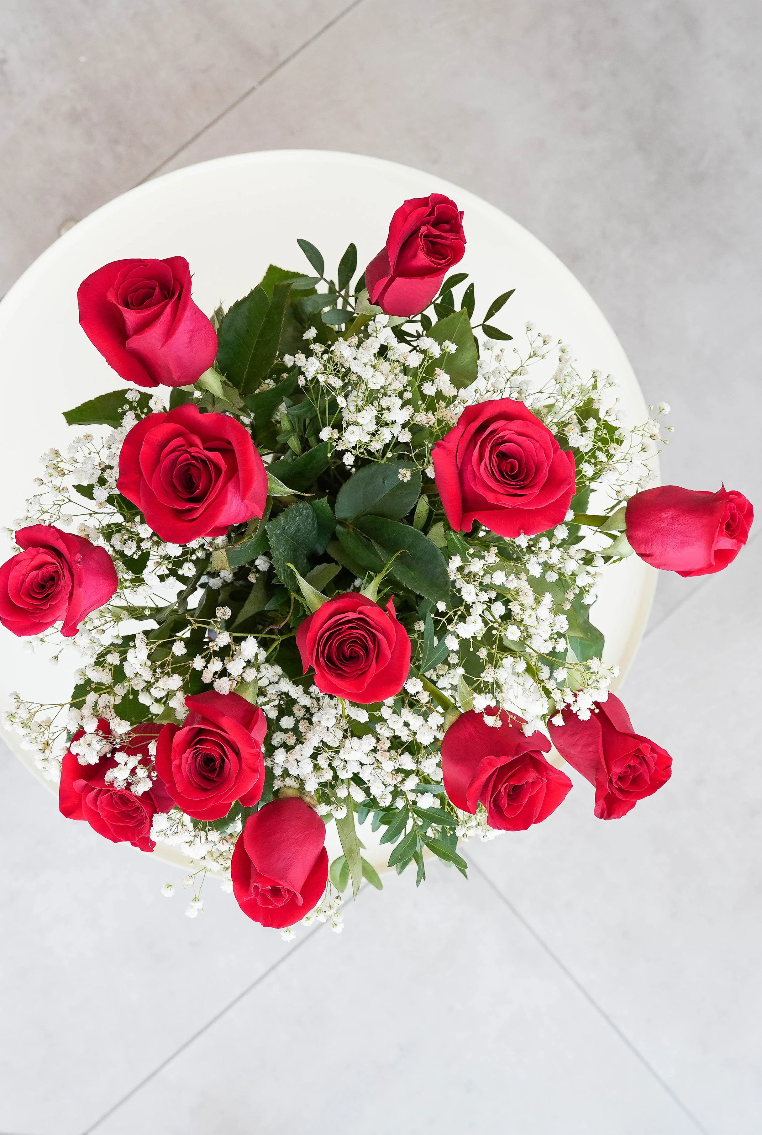 Birthday 12 Long Stem Red Roses - Vase - Image 3