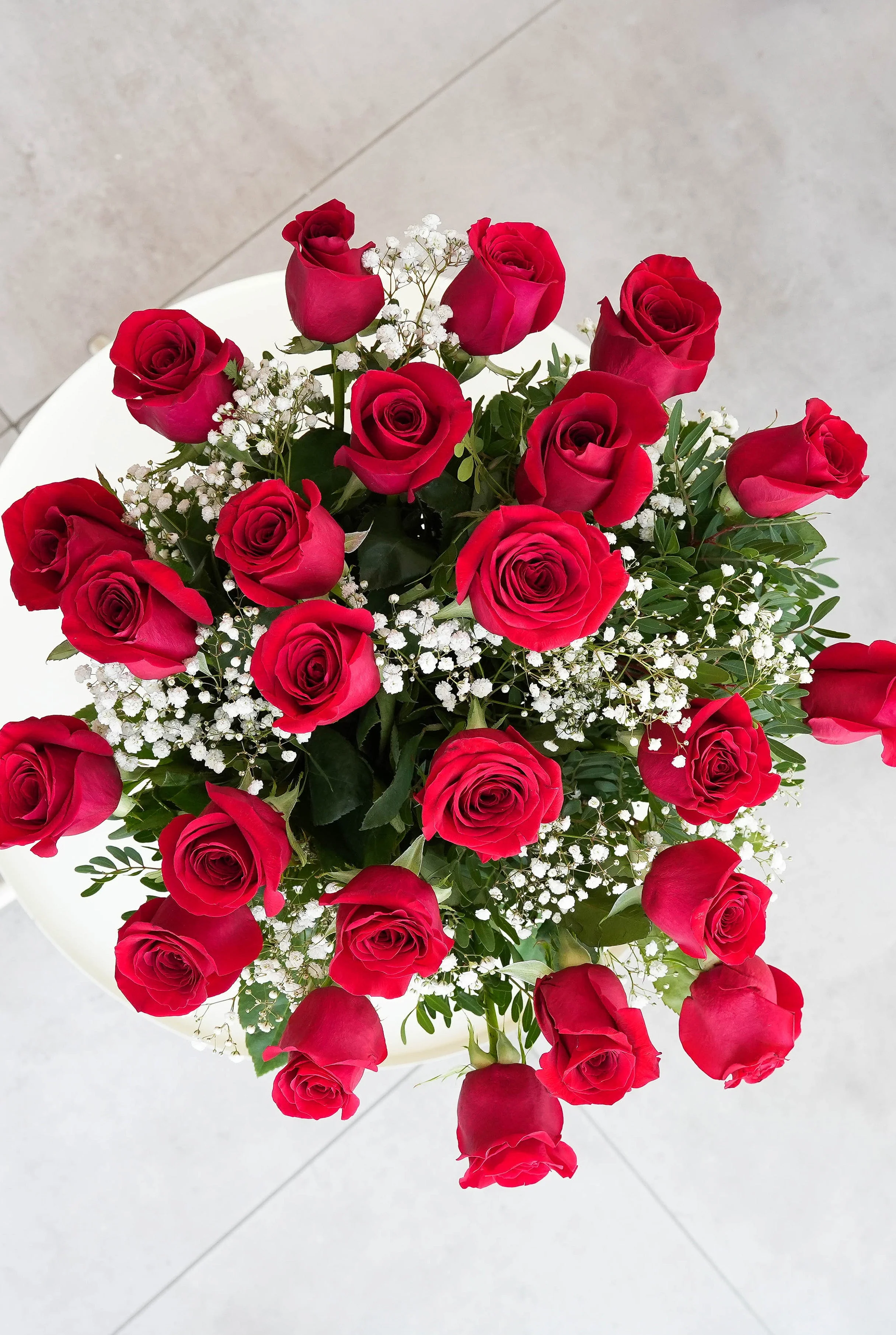 Birthday 24 Long Stem Red Roses - Vase - Image 4