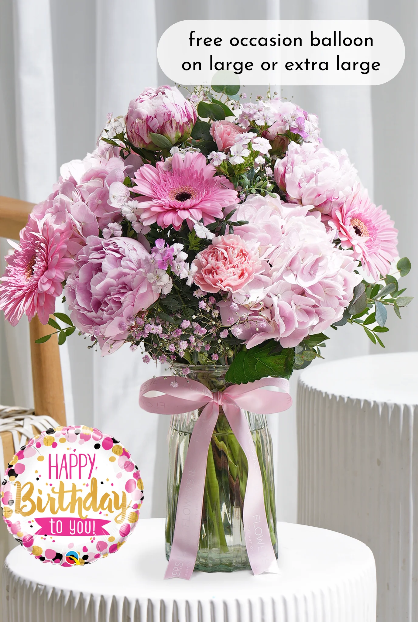 Birthday Peony Pretty Pink - Vase - Image 4