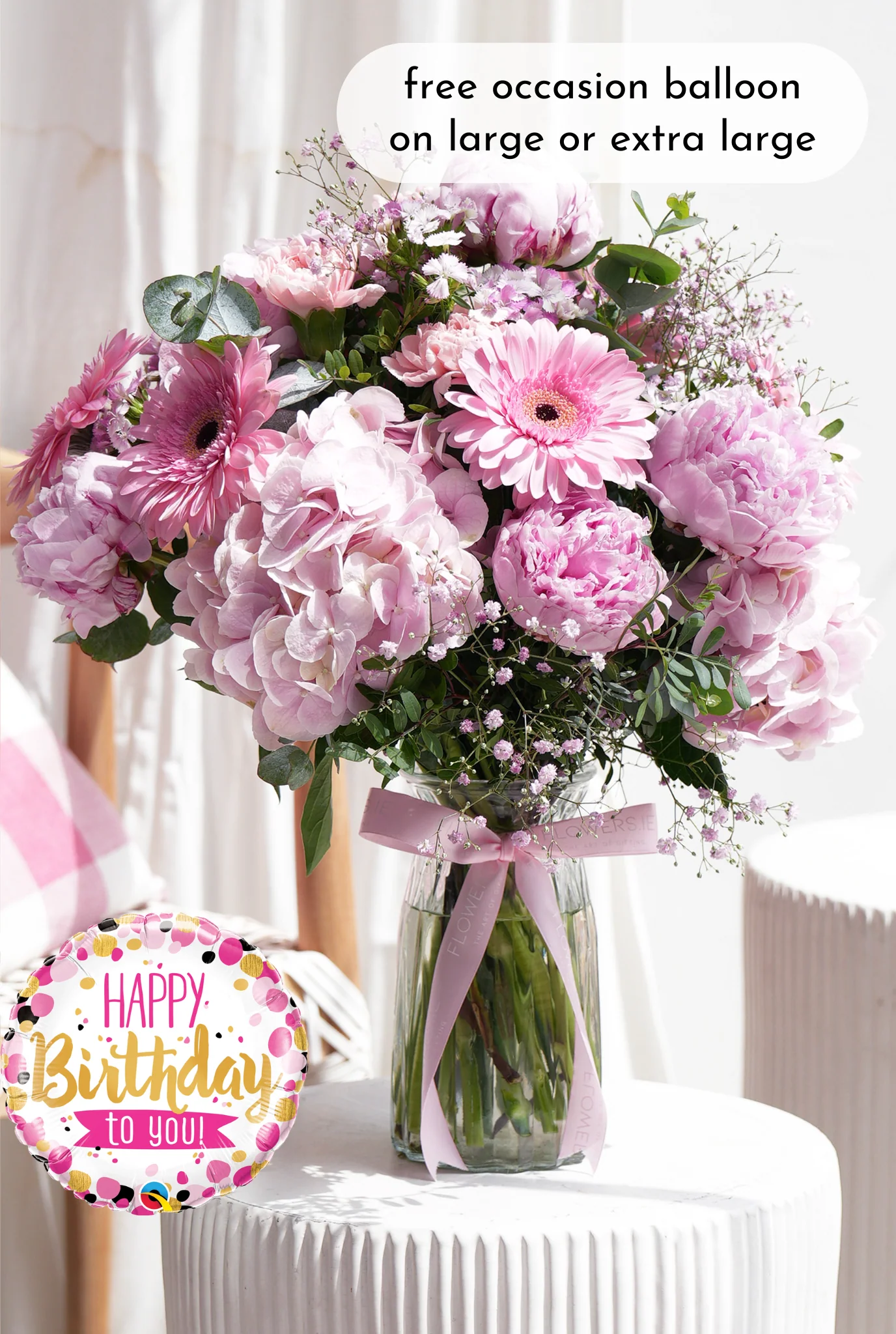 Birthday Peony Pretty Pink - Vase - Image 6