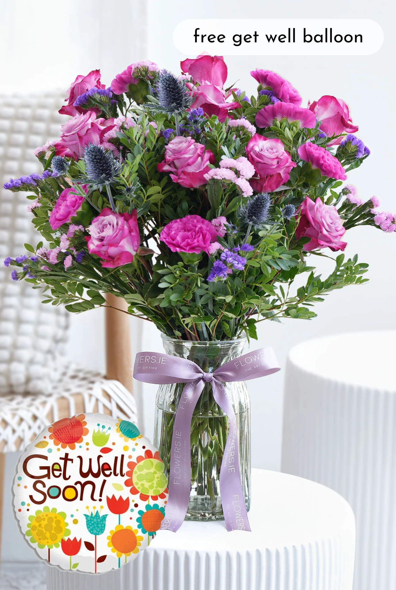 Get Well Soon Lavender Floral - Vase - Image 3