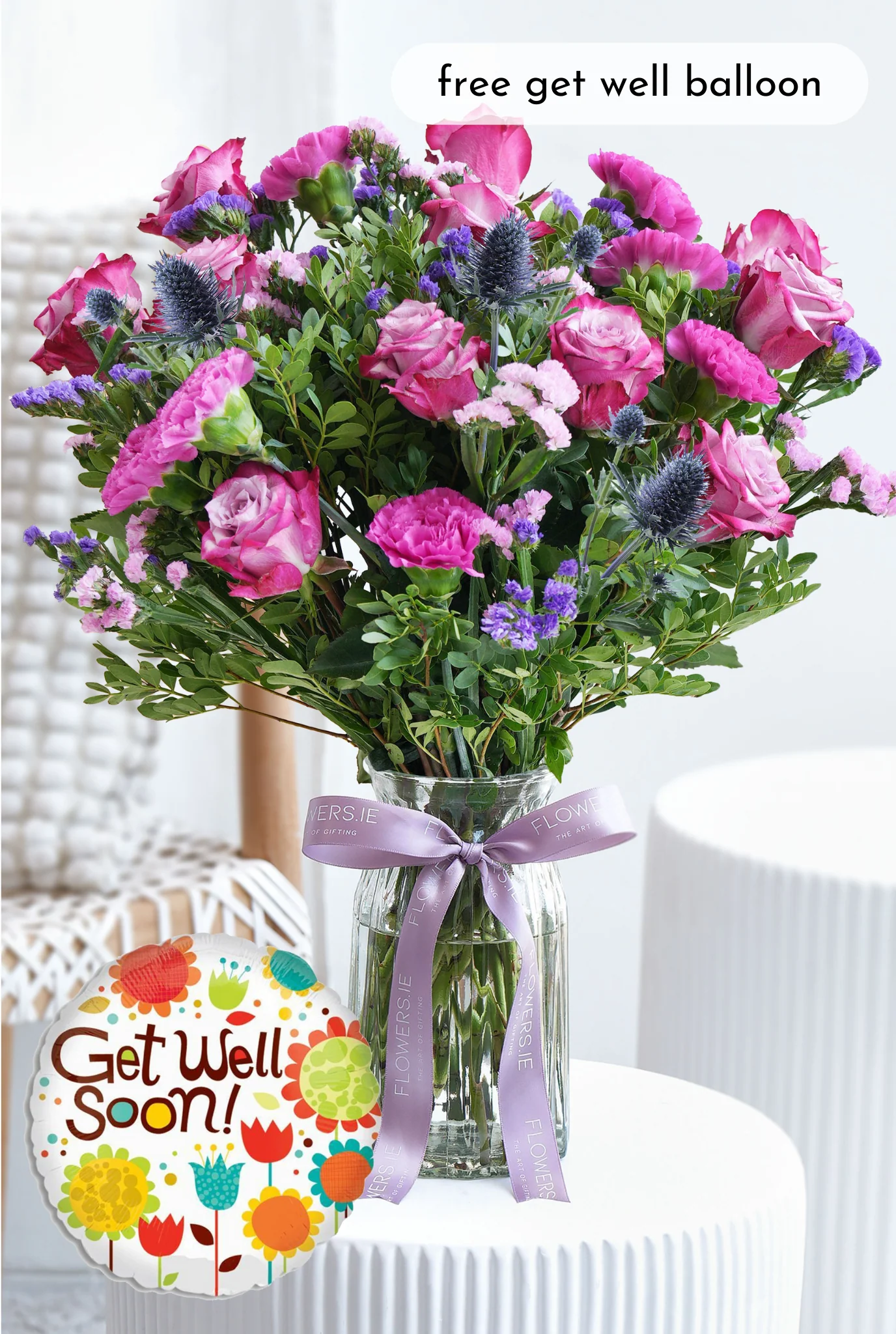 Get Well Soon Lavender Floral - Vase - Image 4