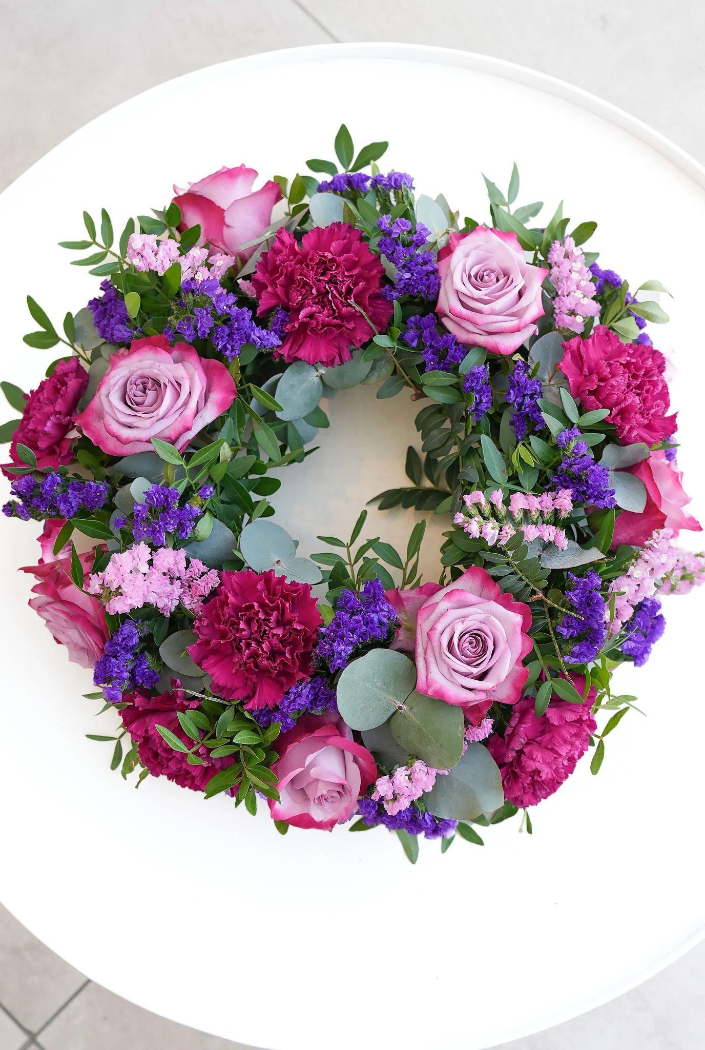 Lavender Floral Funeral Wreath - Image 3