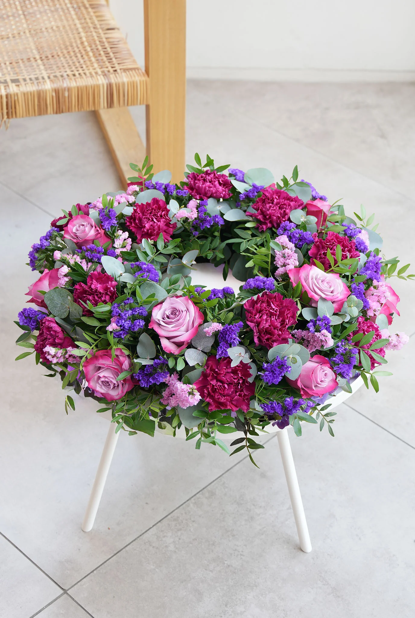 Lavender Floral Funeral Wreath - Image 6