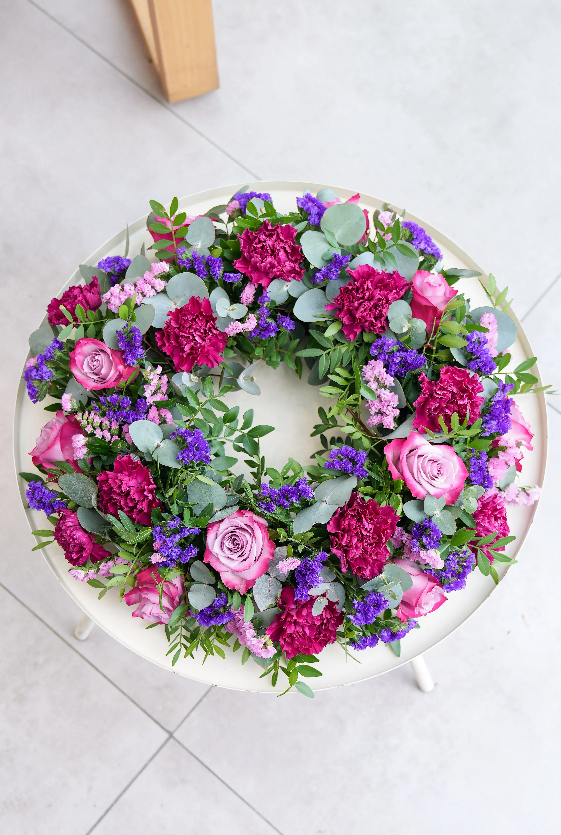 Lavender Floral Funeral Wreath - Image 7