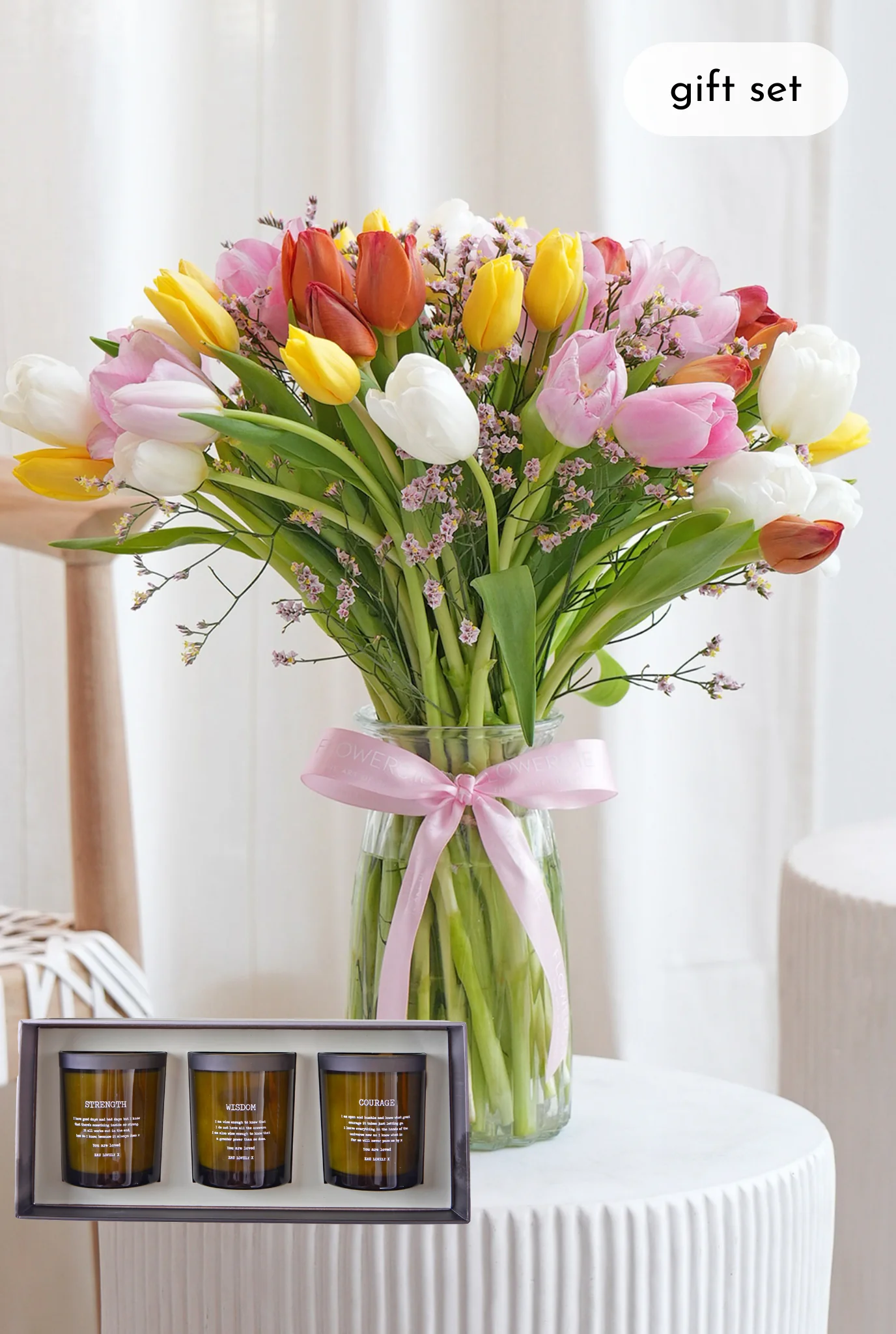 Luxury Signature Tulips - Vase with Candle - Image 4
