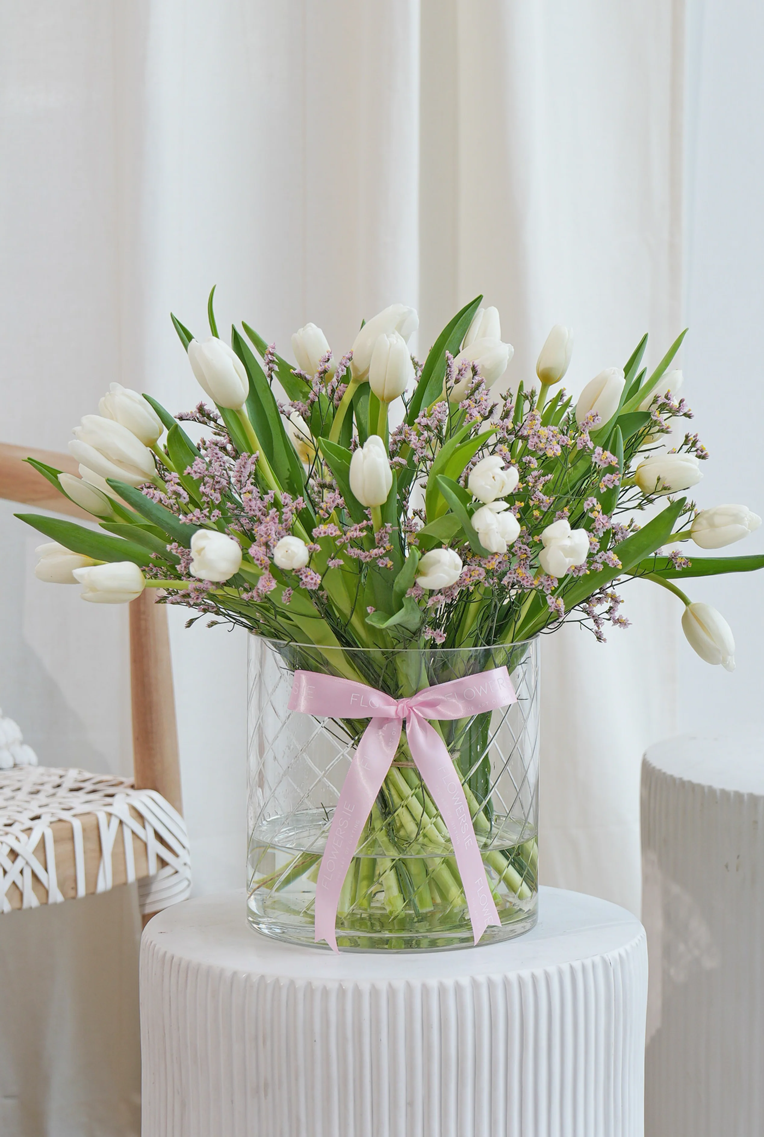 Luxury White Tulips - Vase - Image 6