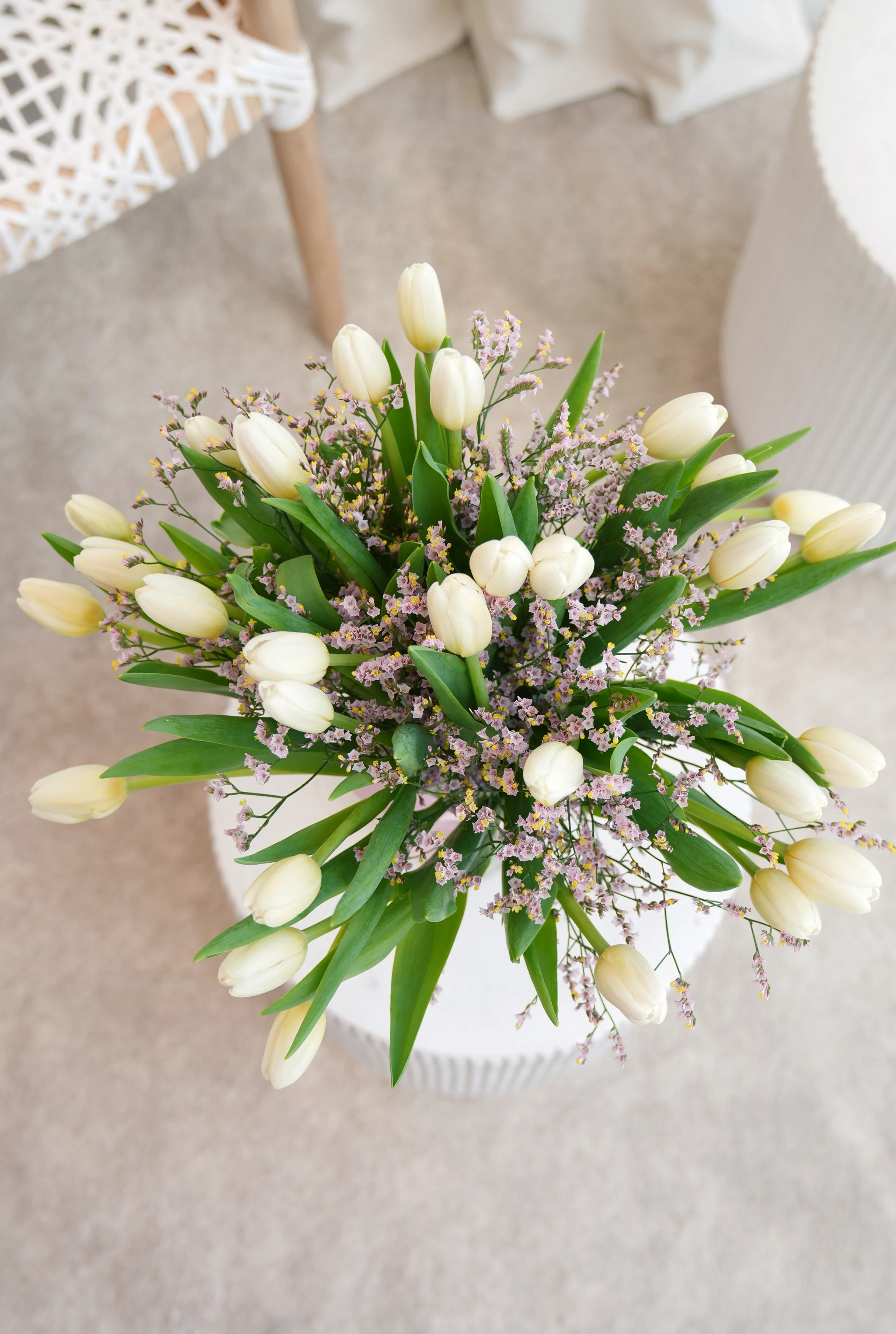 Luxury White Tulips - Vase - Image 7