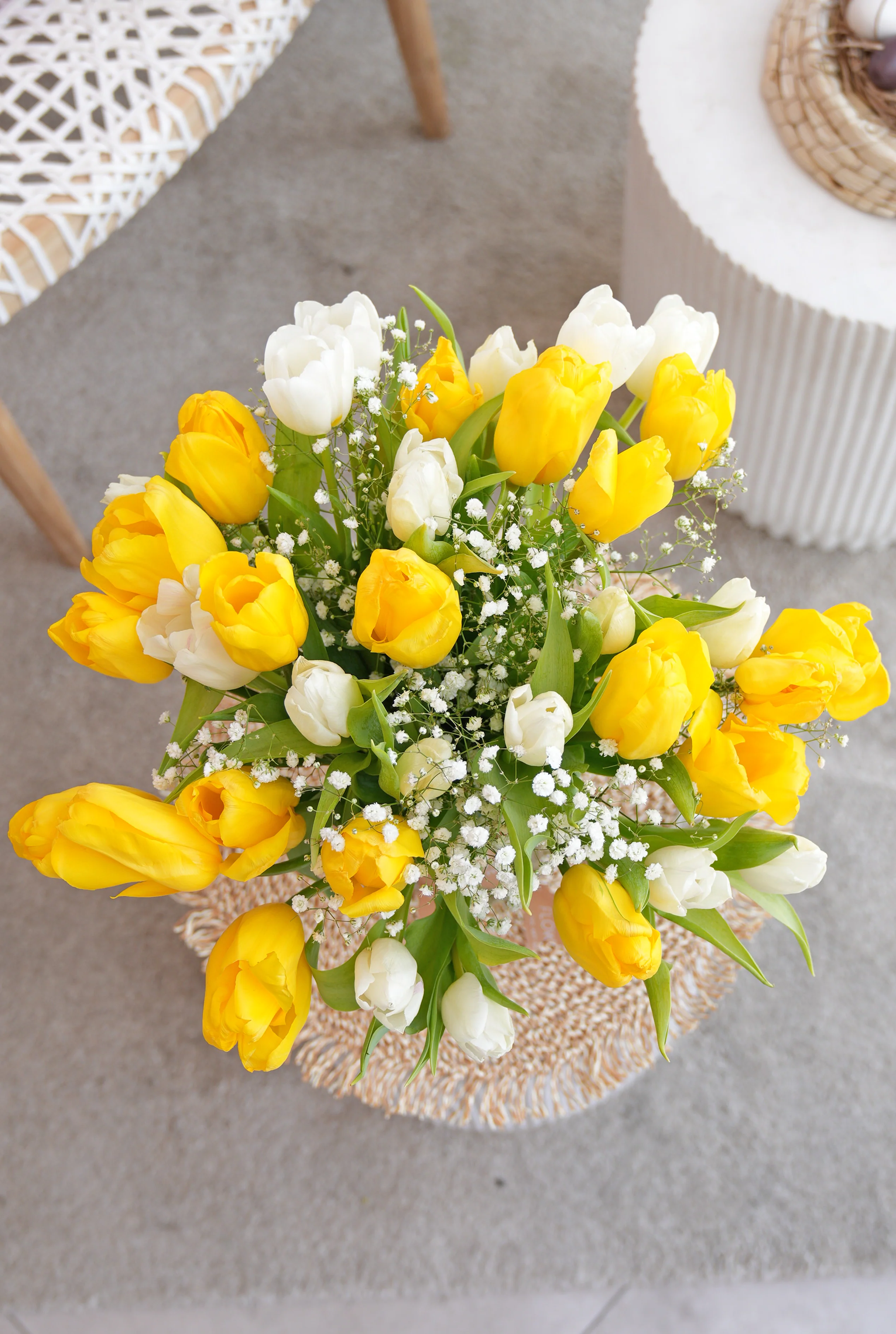 Luxury White & Yellow Tulips - Vase - Image 6