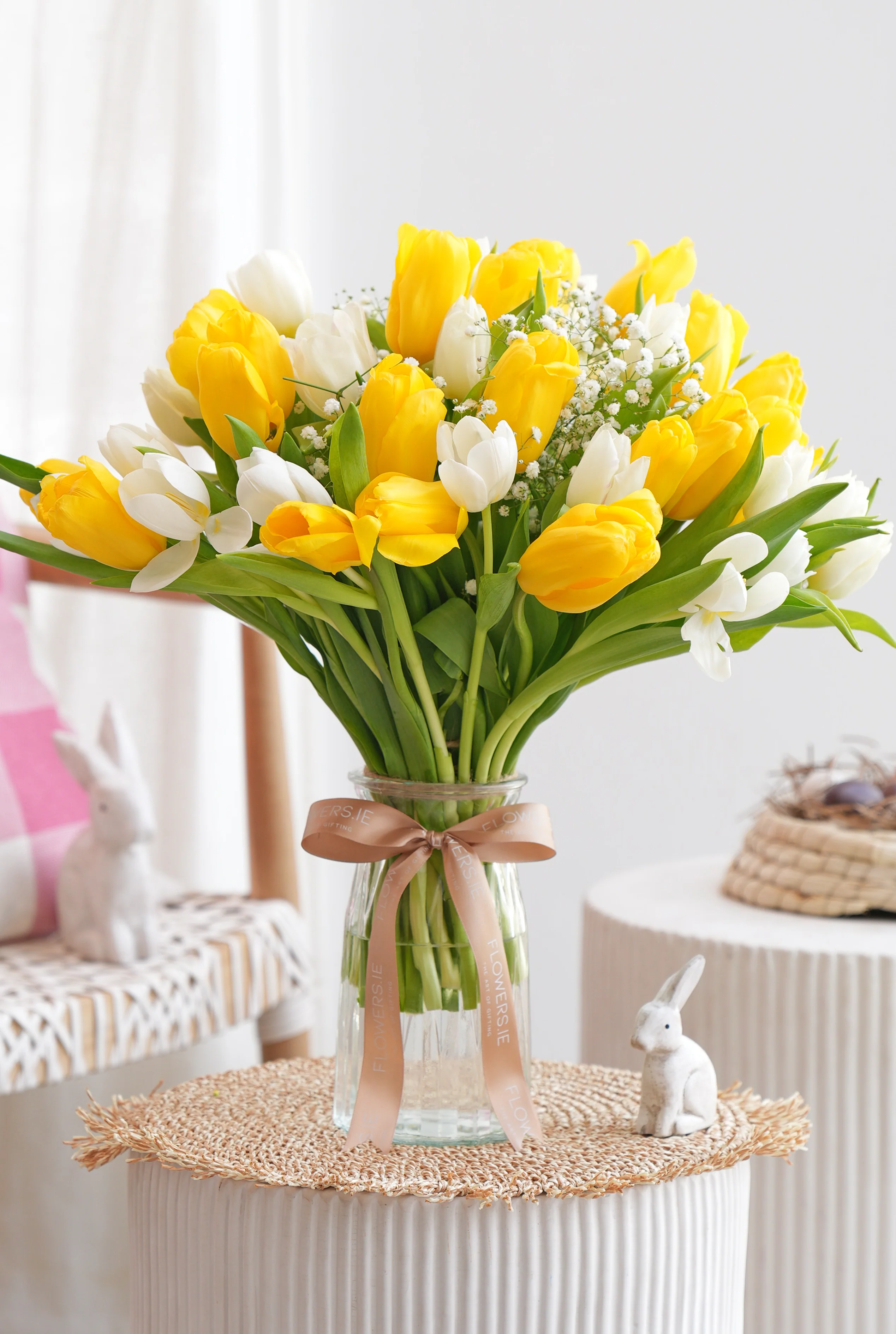 Luxury White & Yellow Tulips - Vase - Image 7
