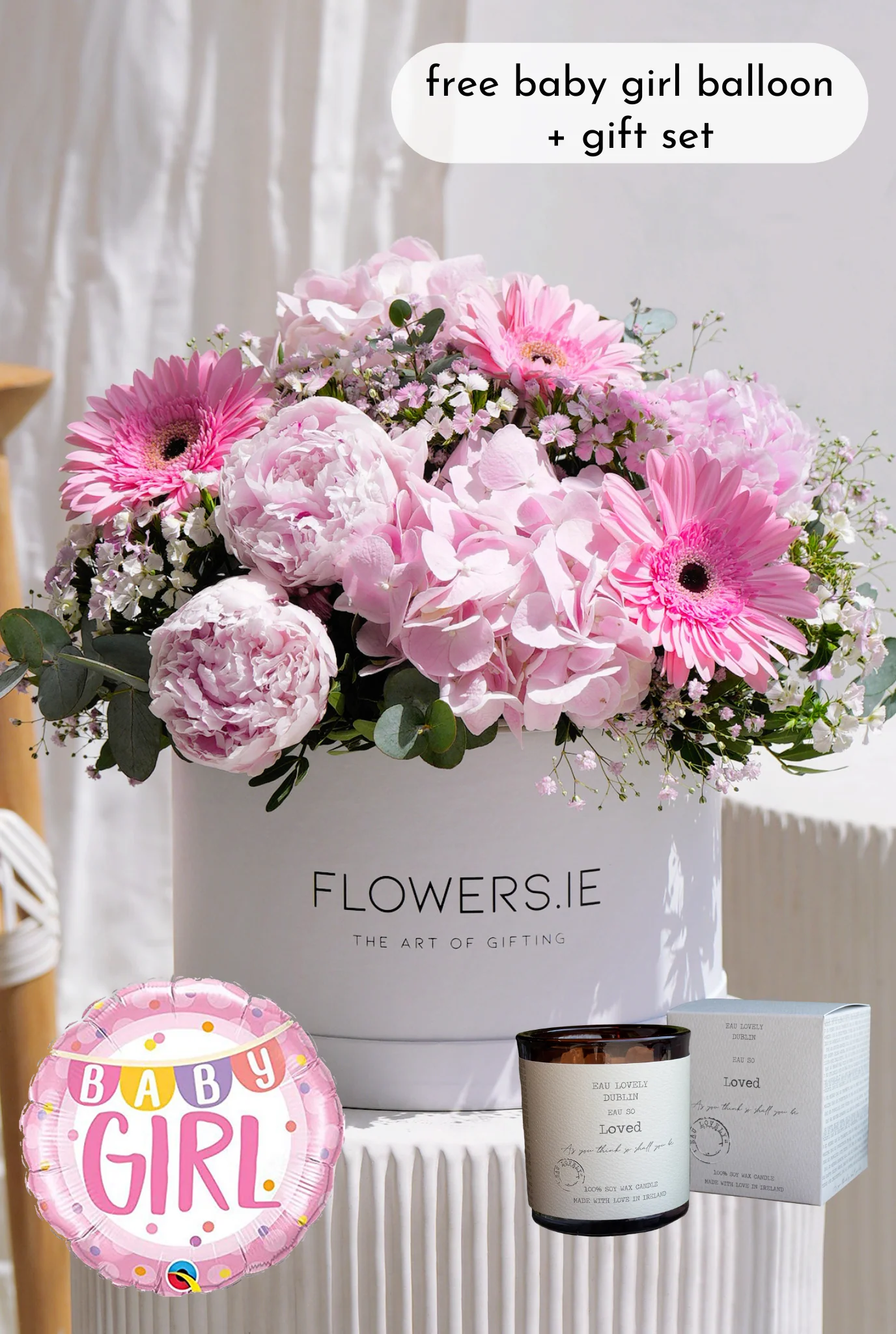 New Baby Girl Peony Pretty Pink - Hatbox - Image 10