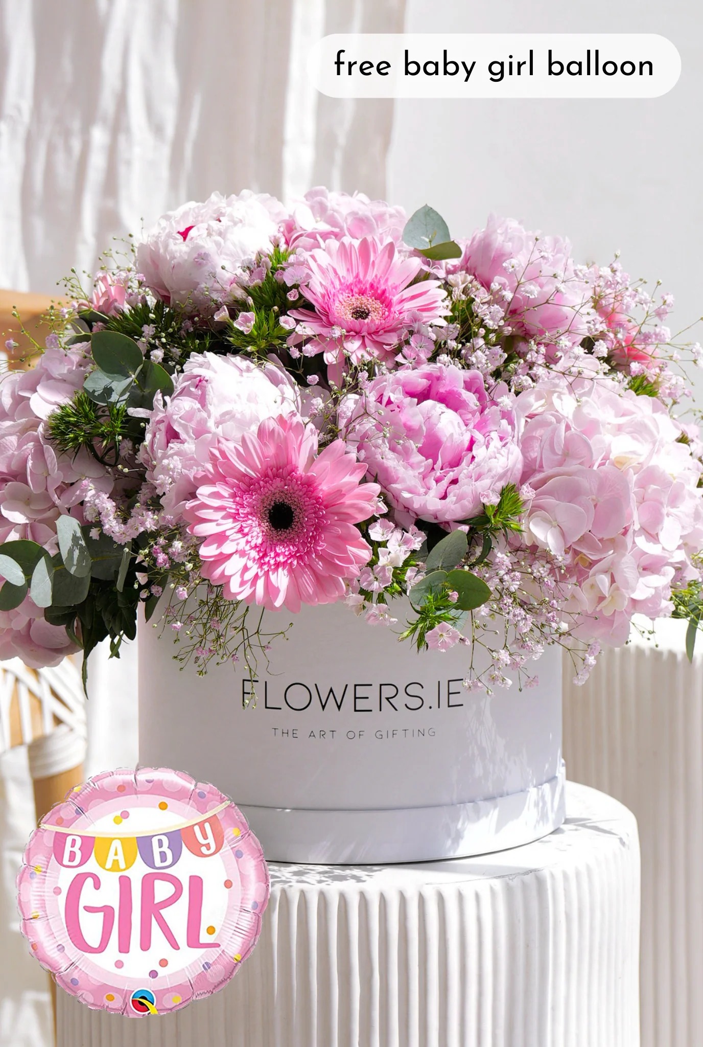 New Baby Girl Peony Pretty Pink - Hatbox - Image 11
