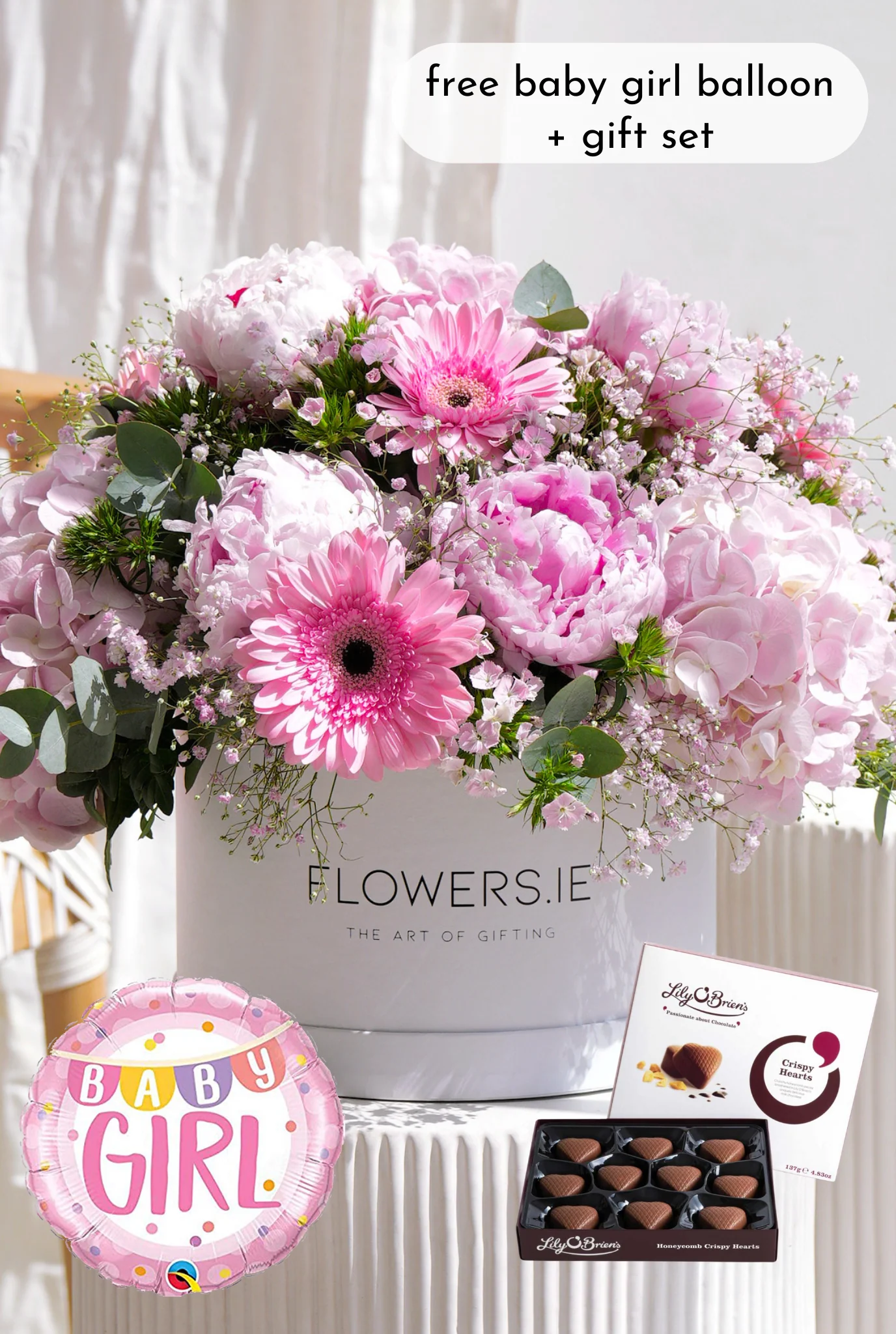 New Baby Girl Peony Pretty Pink - Hatbox - Image 12