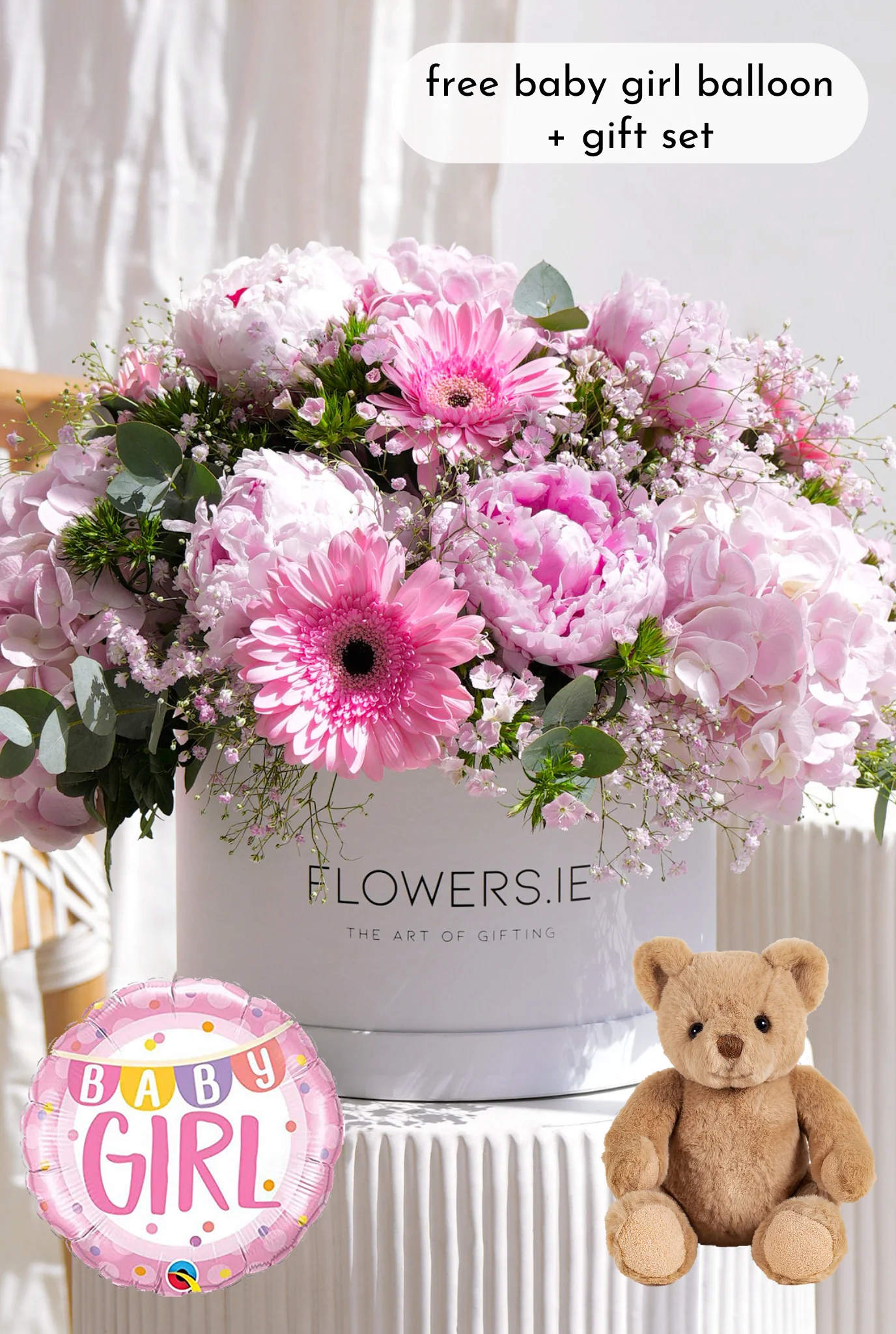 New Baby Girl Peony Pretty Pink - Hatbox - Image 13
