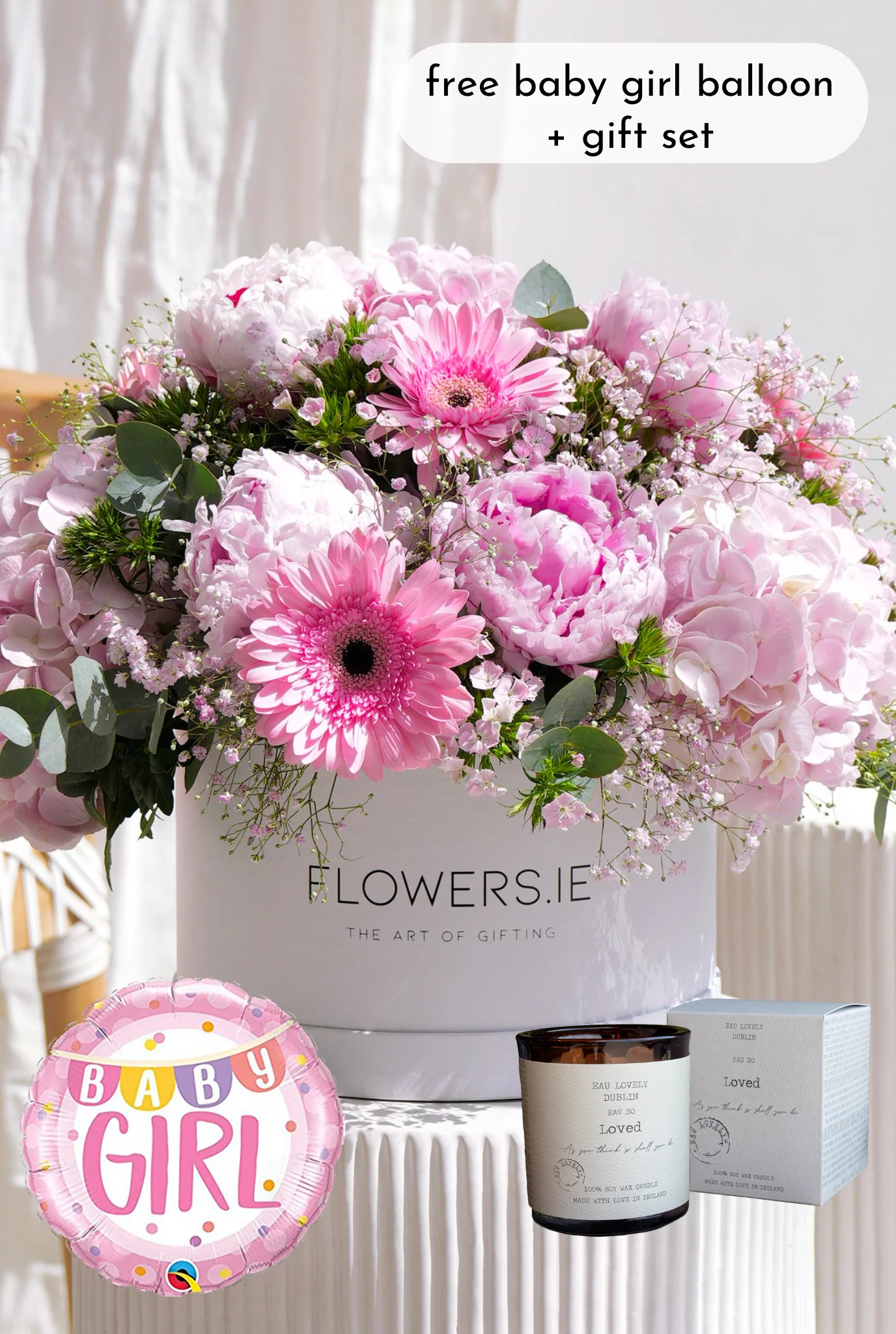 New Baby Girl Peony Pretty Pink - Hatbox - Image 14