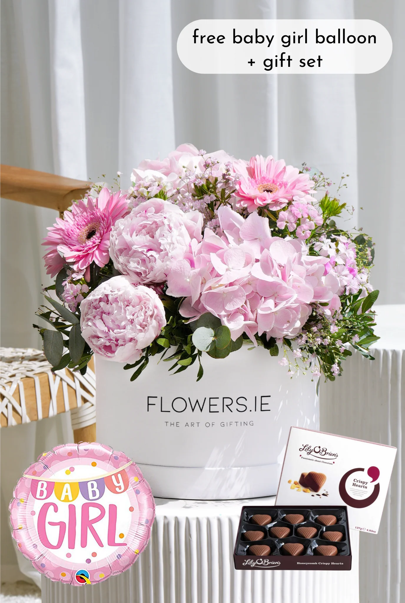 New Baby Girl Peony Pretty Pink - Hatbox - Image 3