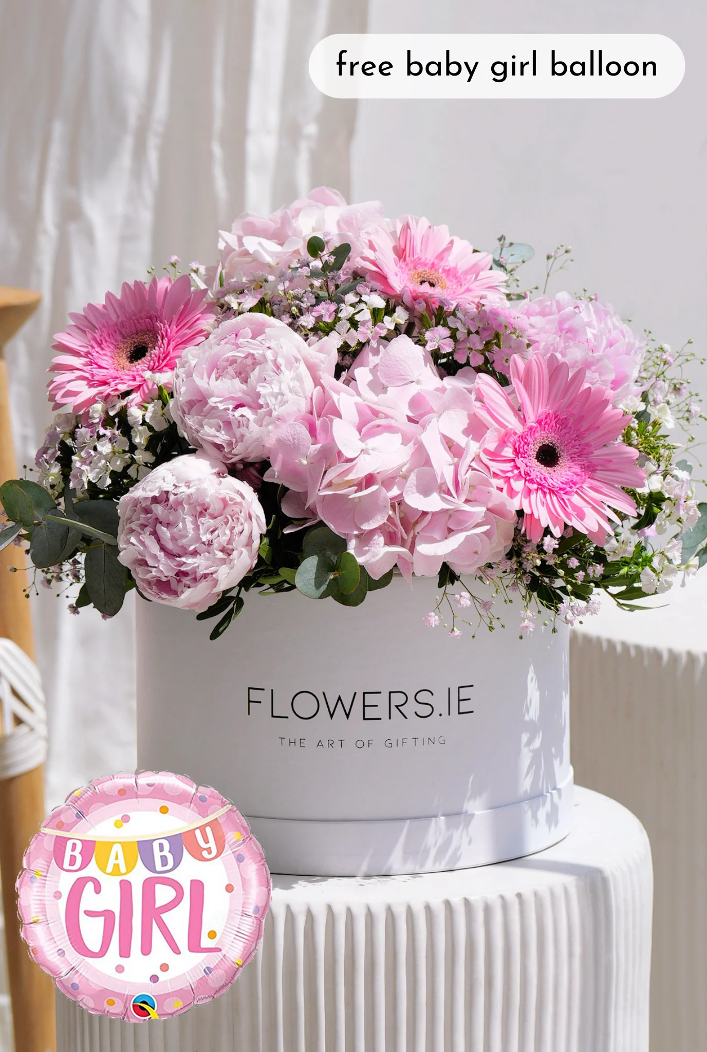 New Baby Girl Peony Pretty Pink - Hatbox - Image 7