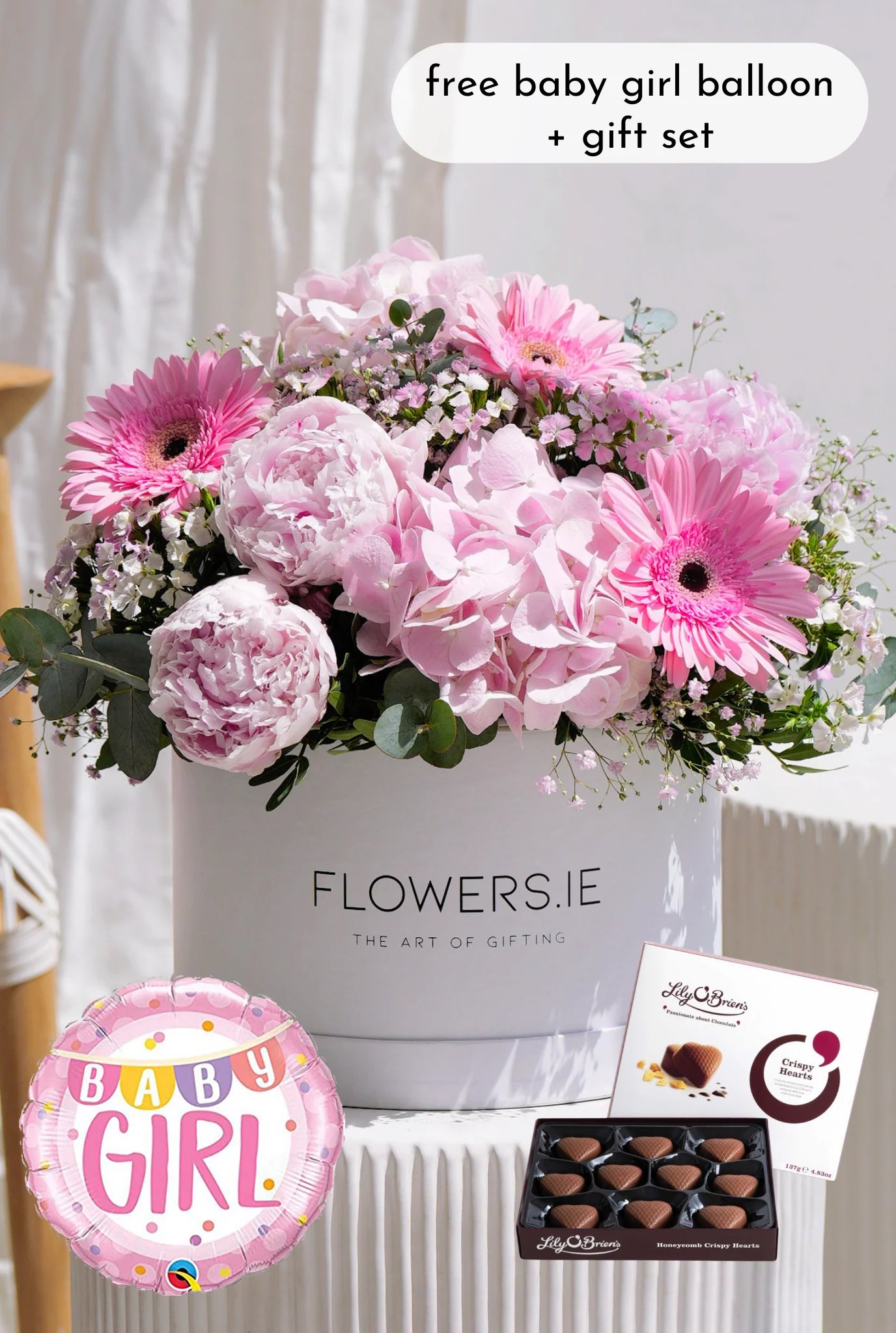 New Baby Girl Peony Pretty Pink - Hatbox - Image 8