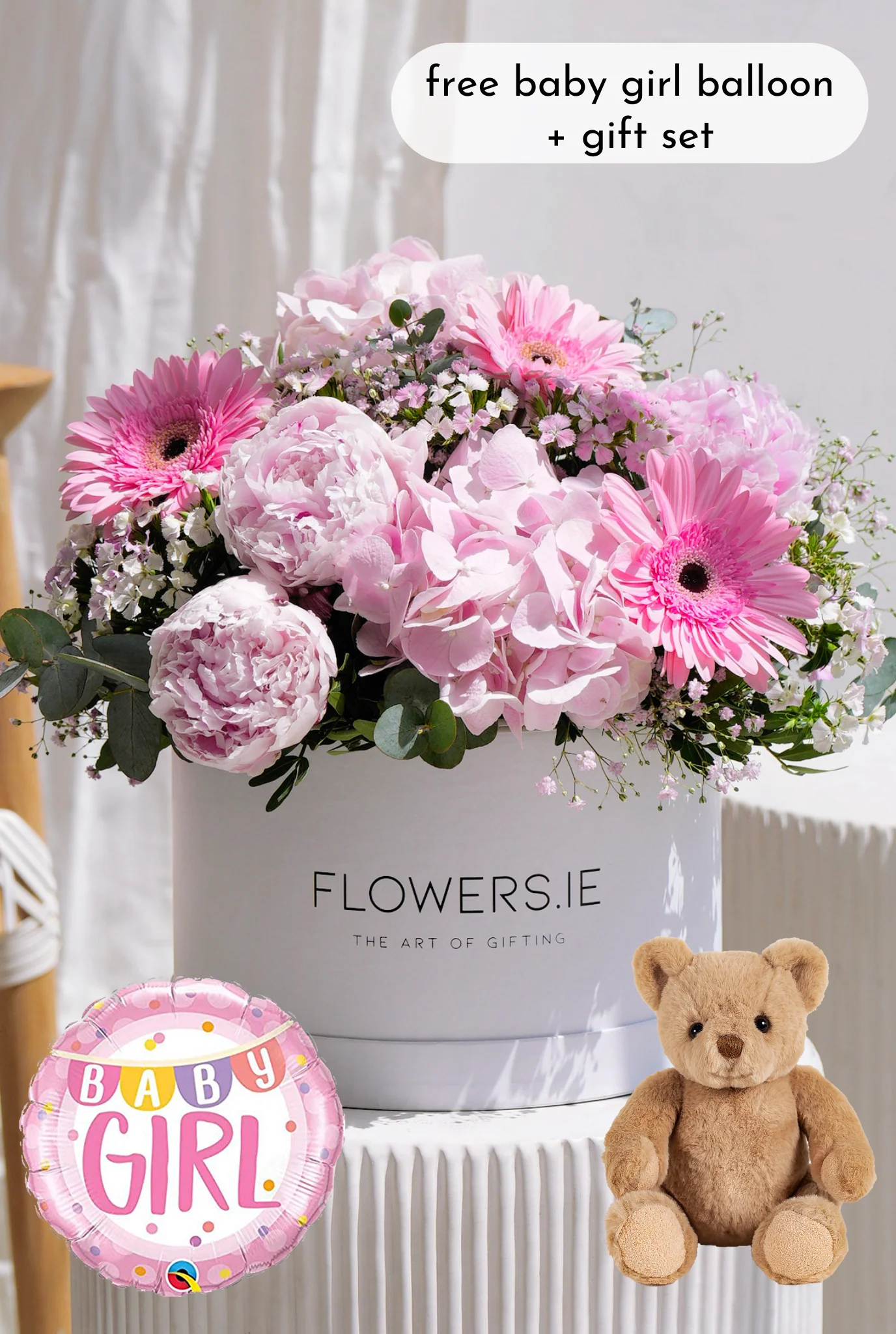 New Baby Girl Peony Pretty Pink - Hatbox - Image 9