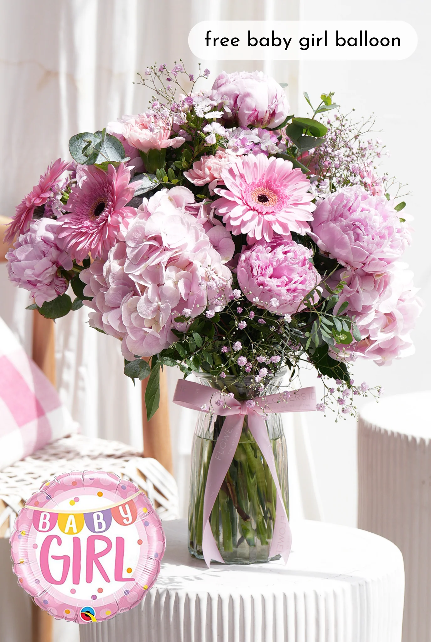 New Baby Girl Peony Pretty Pink - Vase - Image 10