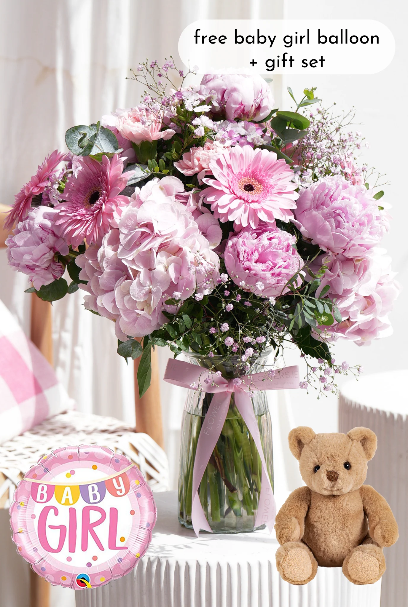 New Baby Girl Peony Pretty Pink - Vase - Image 12