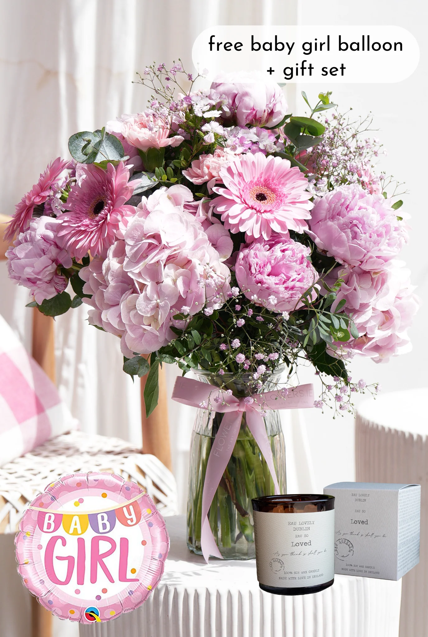 New Baby Girl Peony Pretty Pink - Vase - Image 13