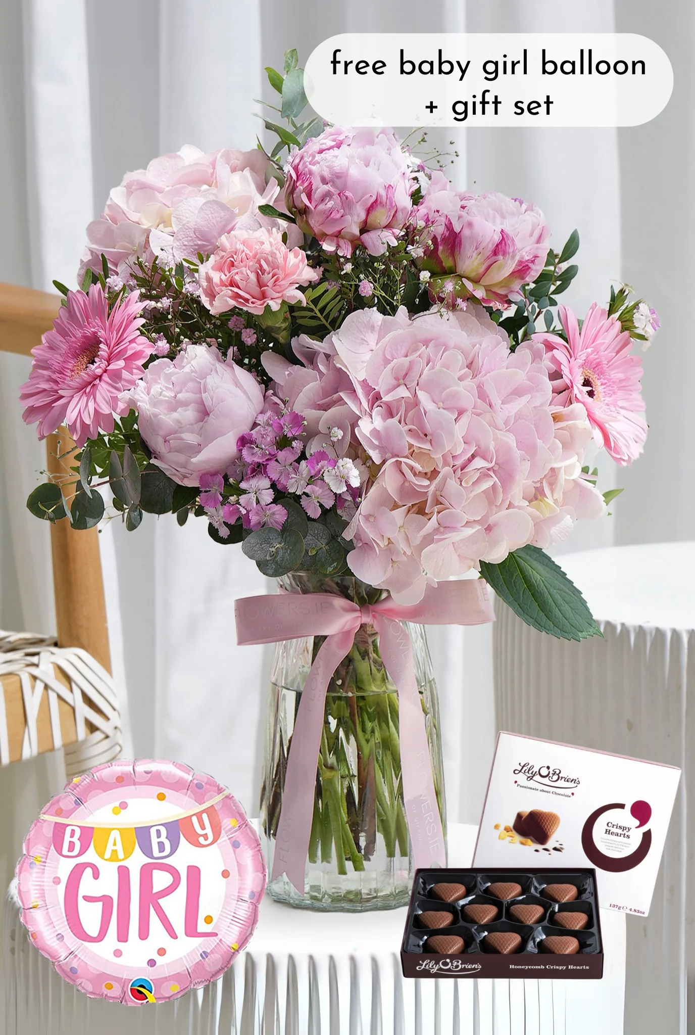 New Baby Girl Peony Pretty Pink - Vase - Image 3