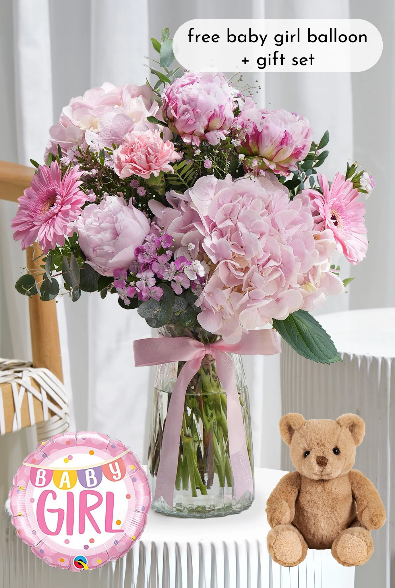 New Baby Girl Peony Pretty Pink - Vase - Image 4