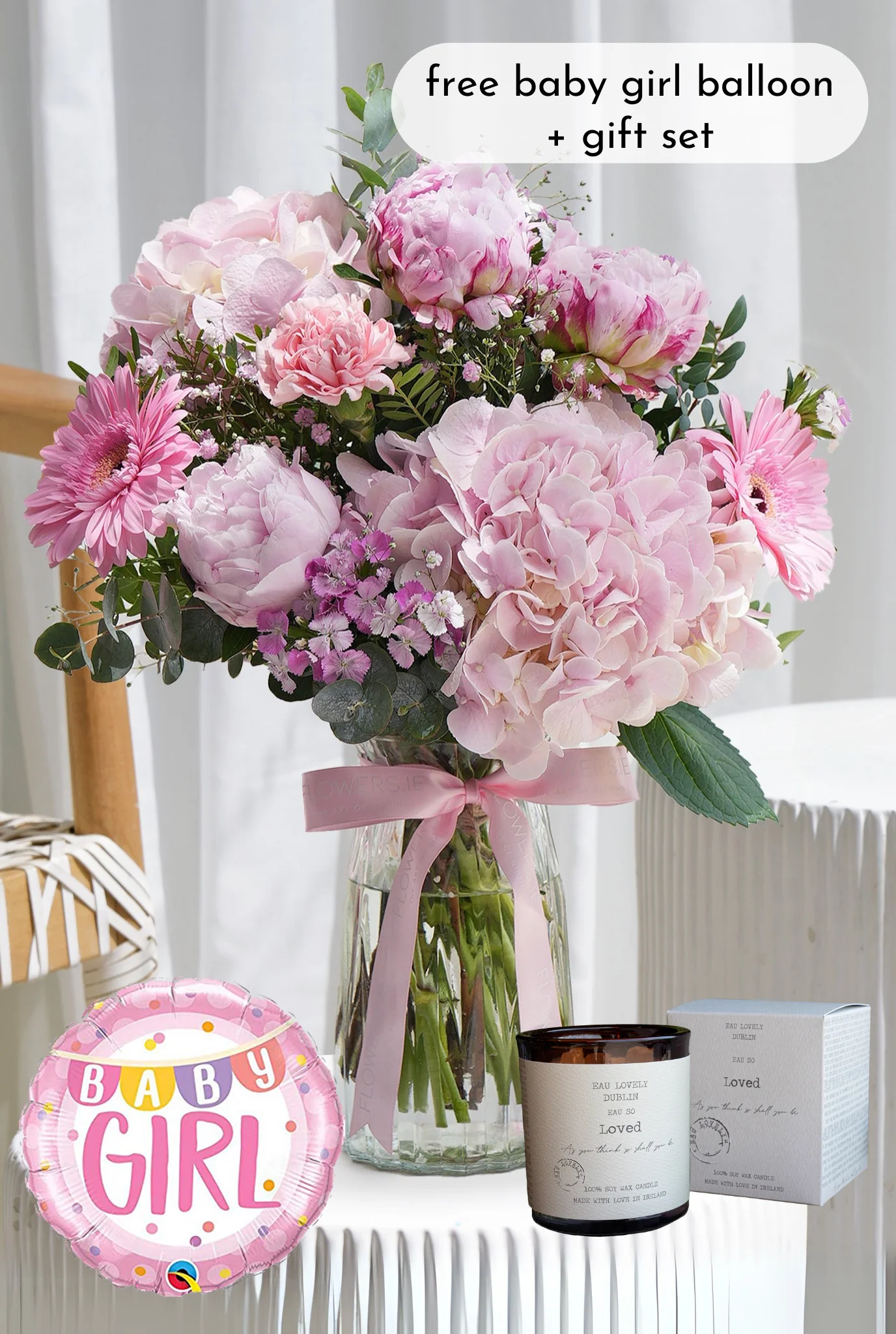 New Baby Girl Peony Pretty Pink - Vase - Image 5