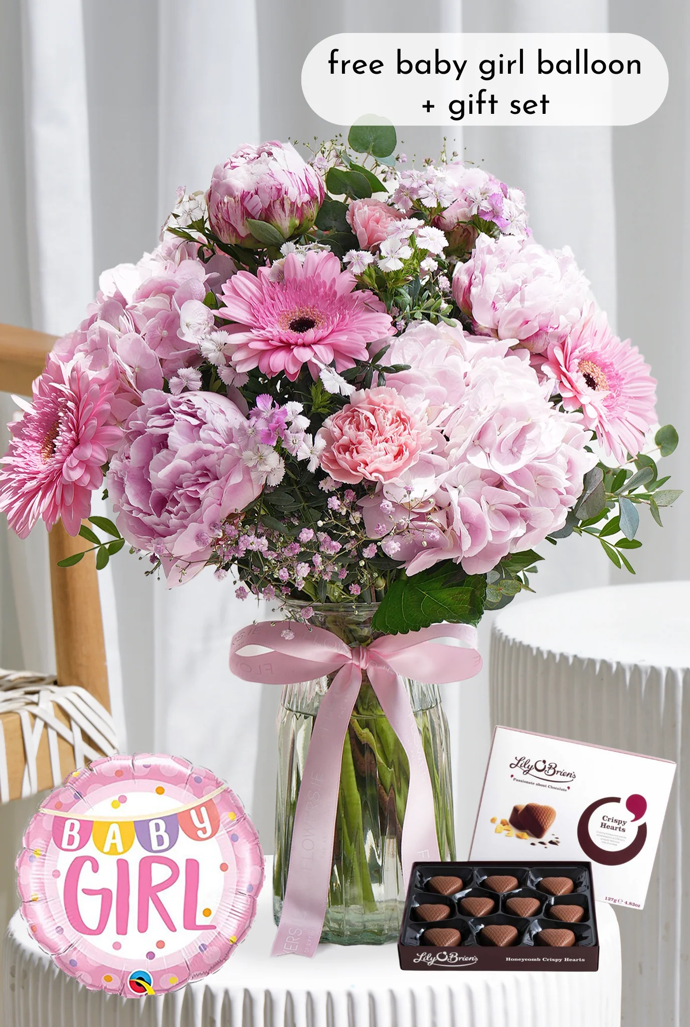 New Baby Girl Peony Pretty Pink - Vase - Image 7