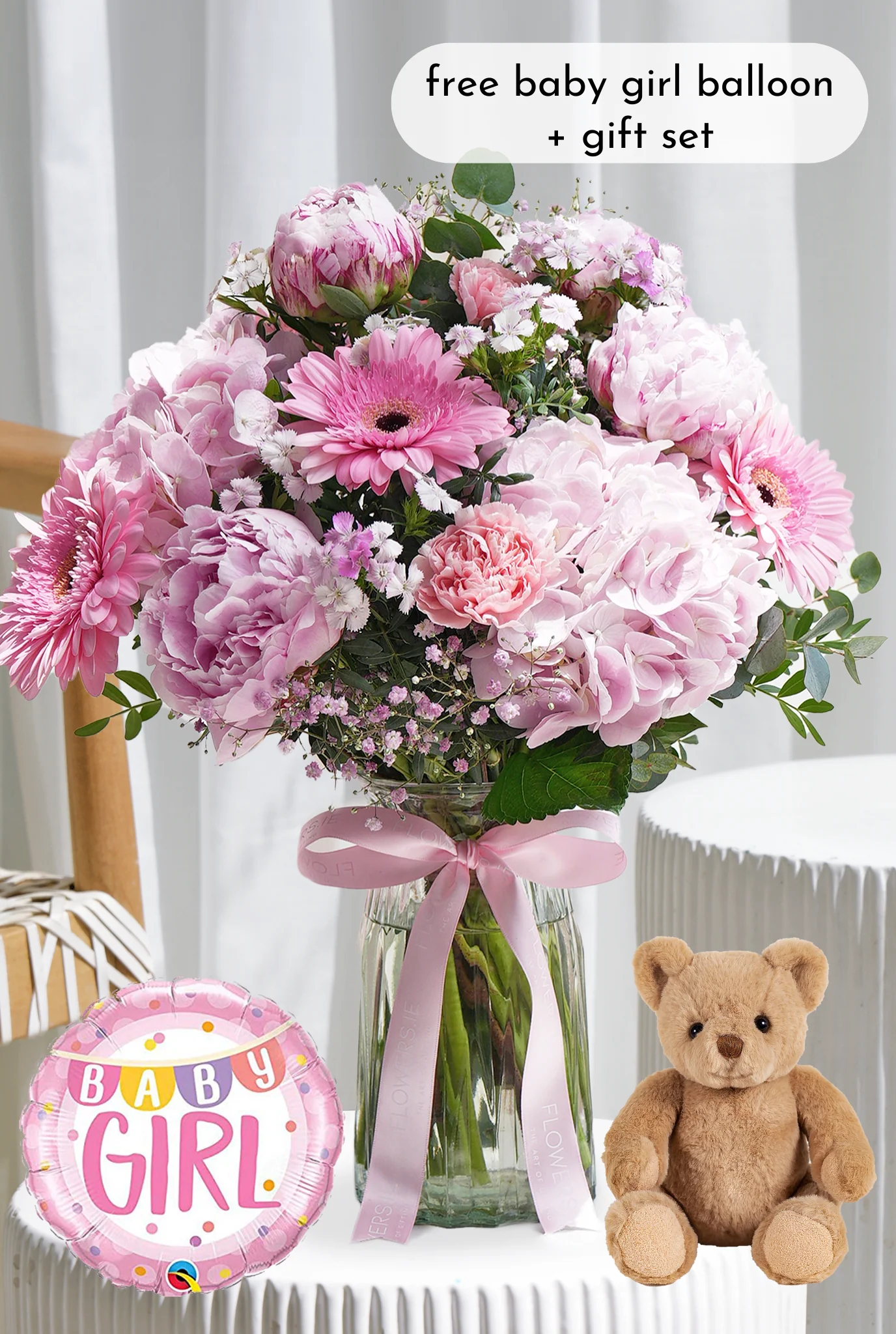 New Baby Girl Peony Pretty Pink - Vase - Image 8