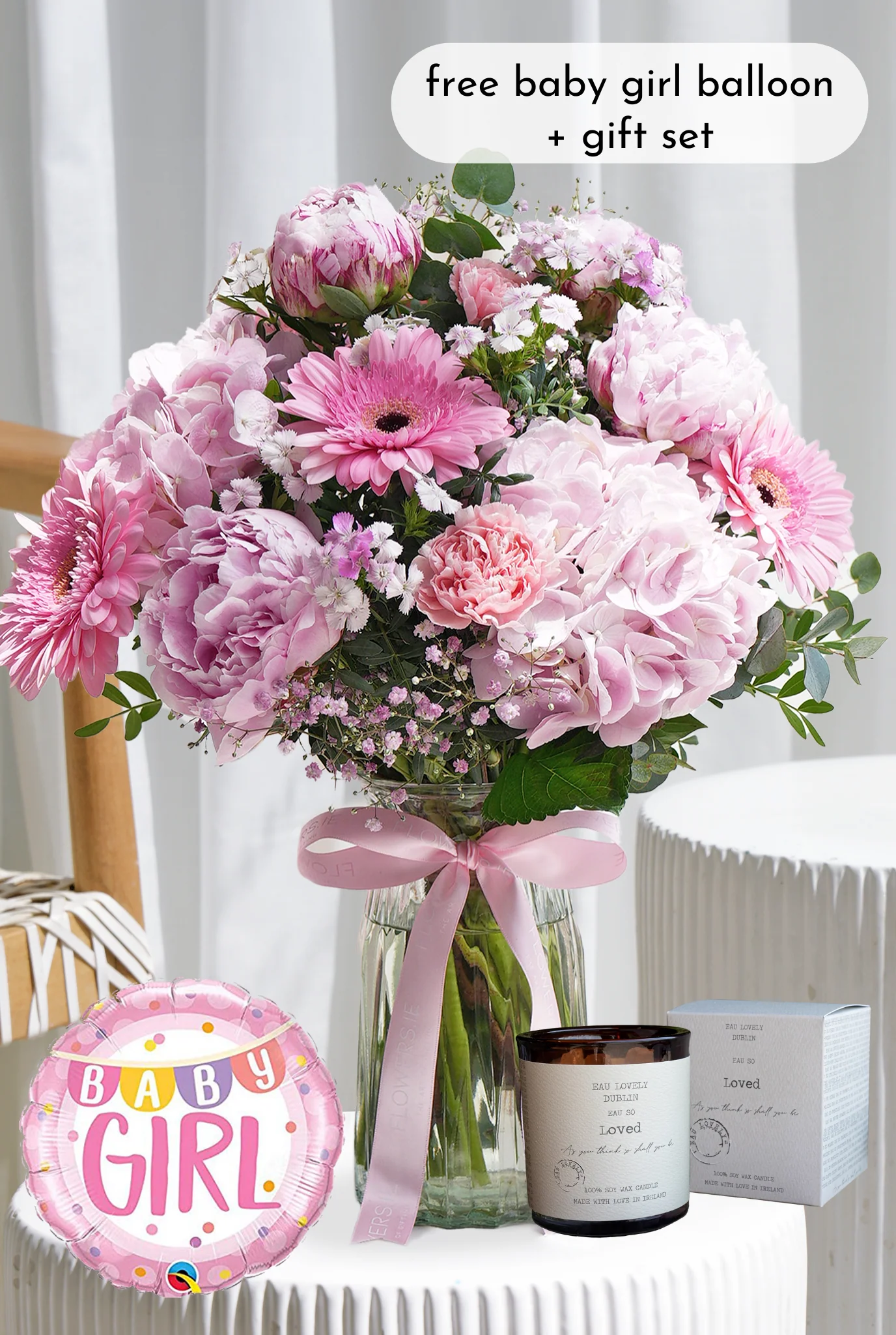 New Baby Girl Peony Pretty Pink - Vase - Image 9