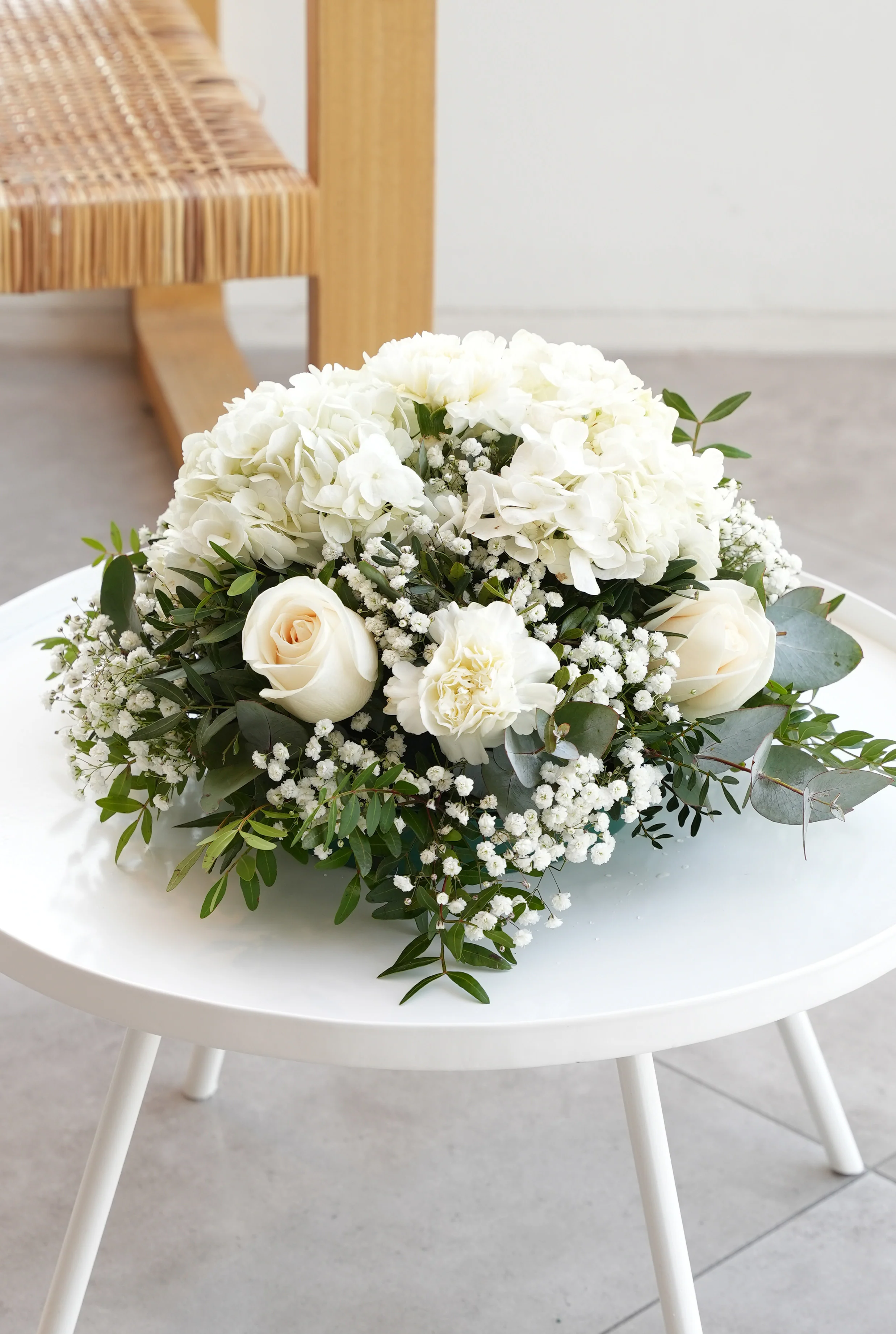 Perfect White Funeral Posy Pad - Image 11