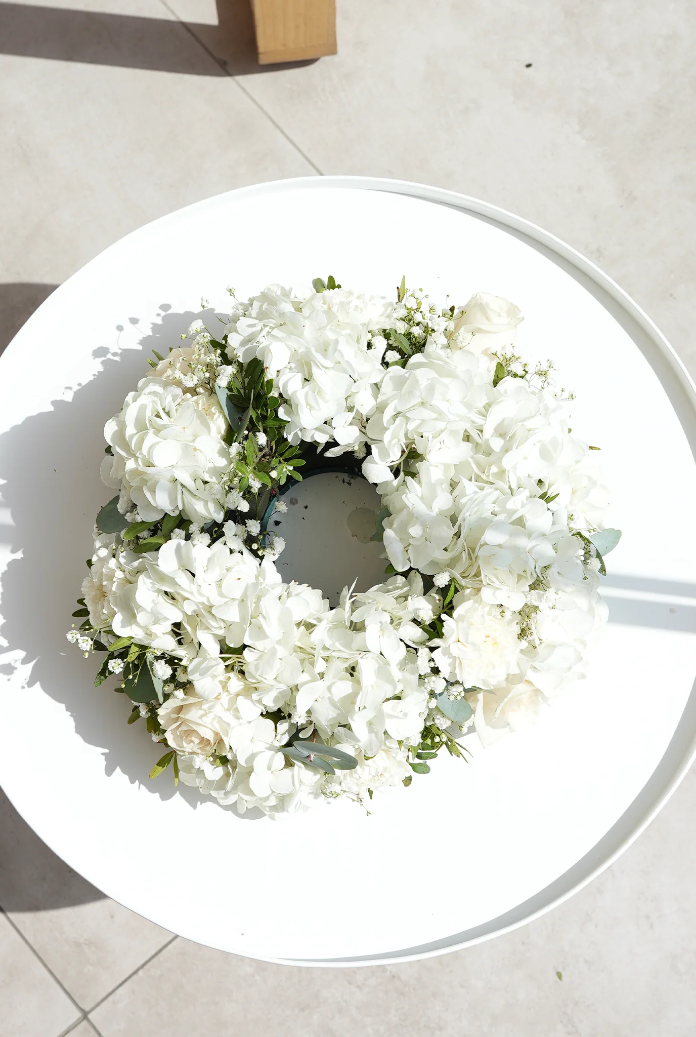Perfect White Funeral Wreath - Image 3