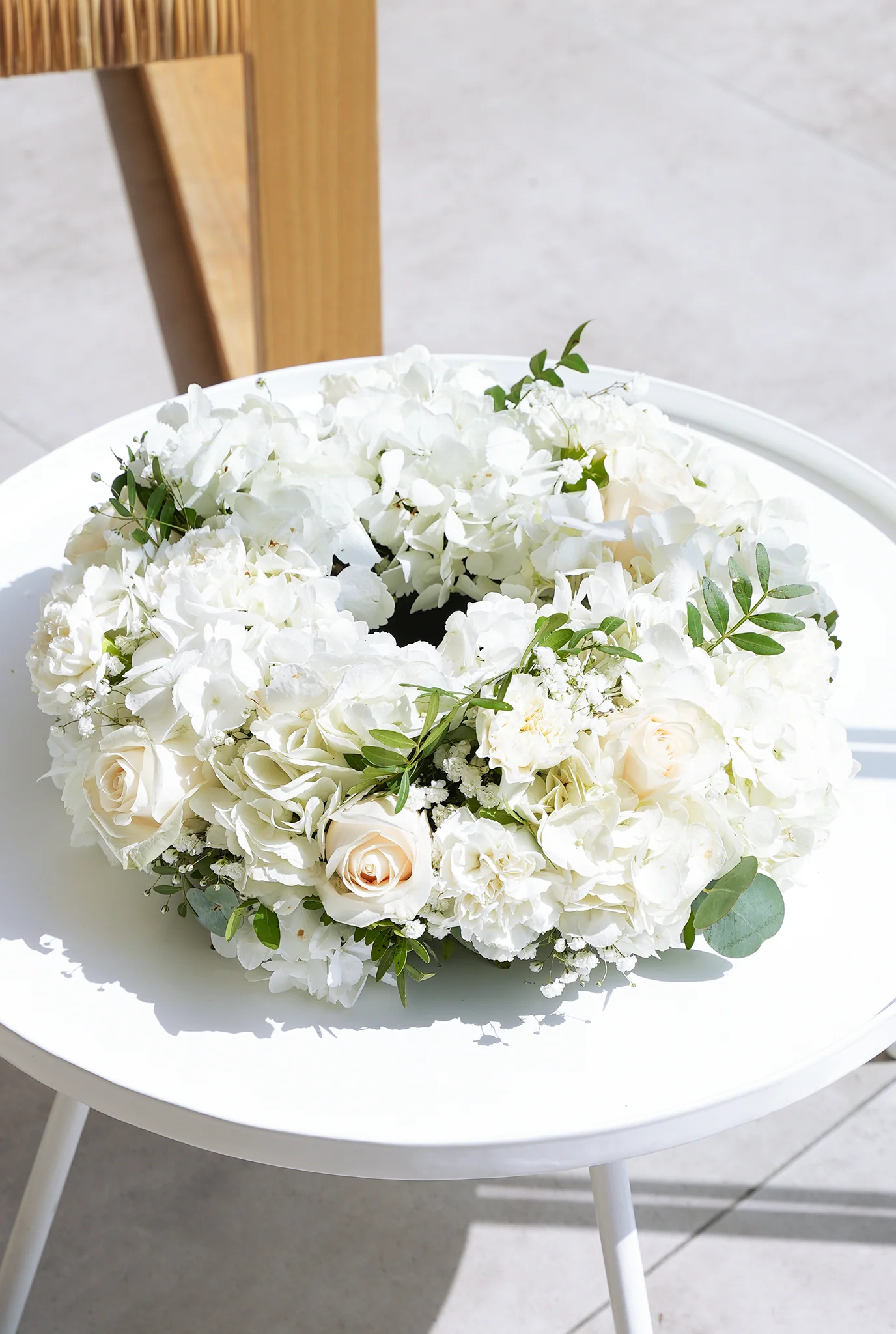 Perfect White Funeral Wreath - Image 4