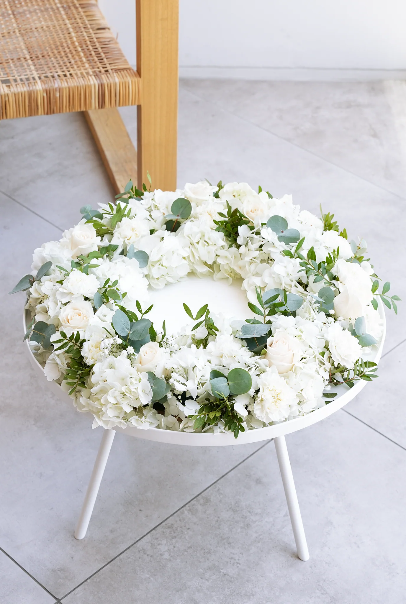 Perfect White Funeral Wreath - Image 6