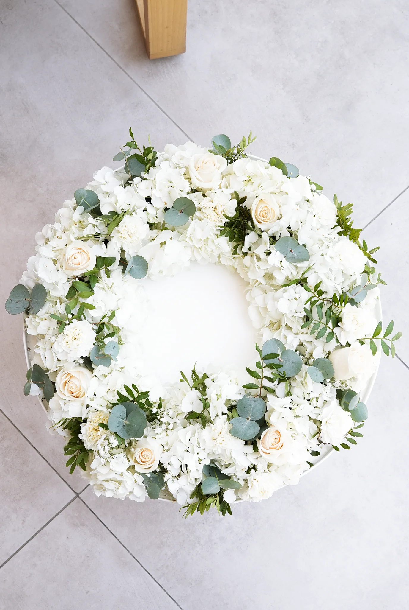 Perfect White Funeral Wreath - Image 7