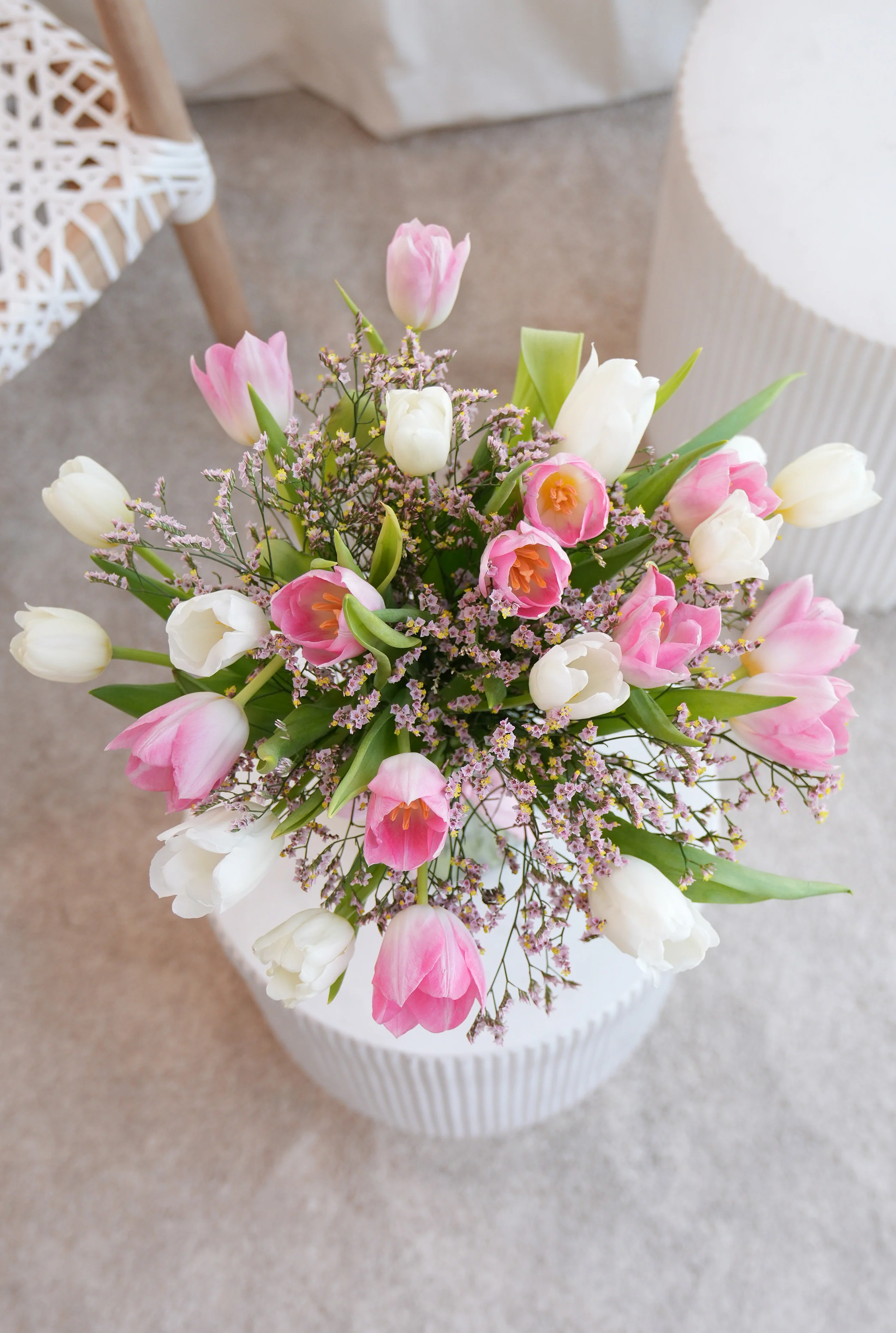 Luxury Pink and White Tulips - Vase - Image 3