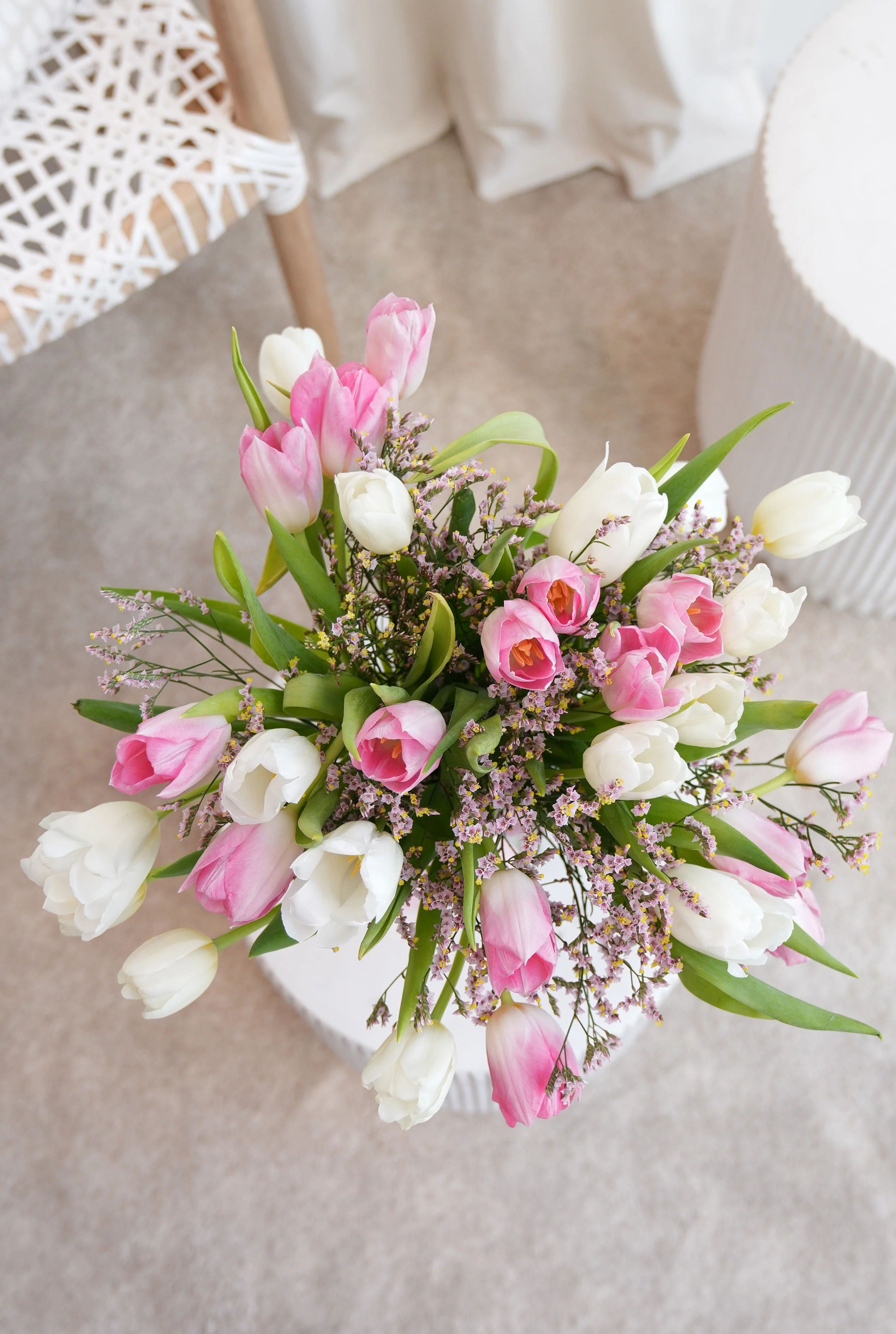 Luxury Pink and White Tulips - Vase - Image 5