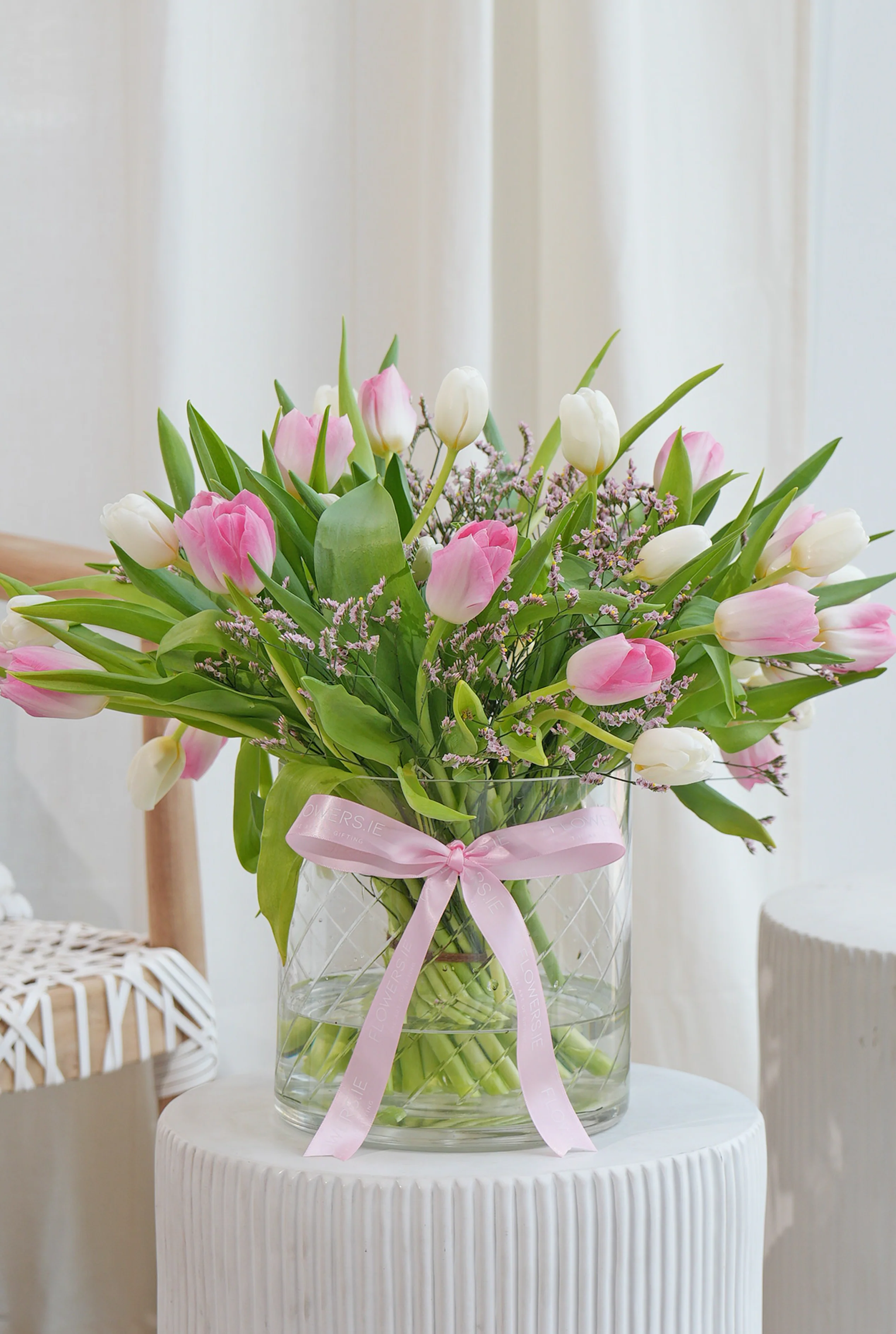 Luxury Pink and White Tulips - Vase - Image 6
