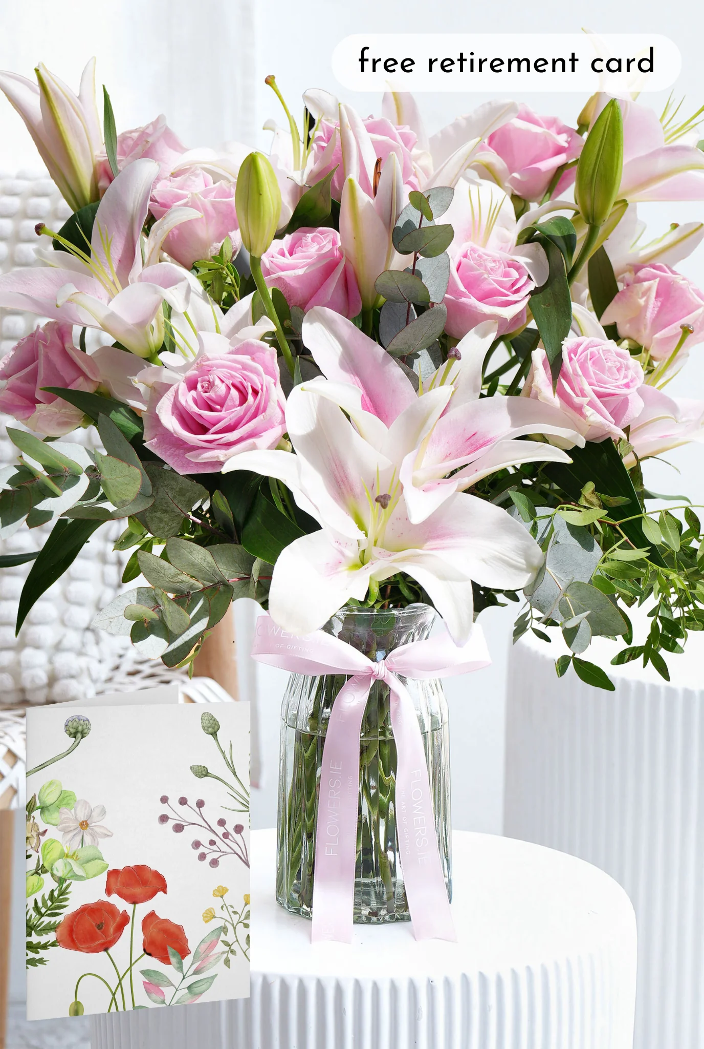Pink Roses and Pink Lily - Vase - Image 4