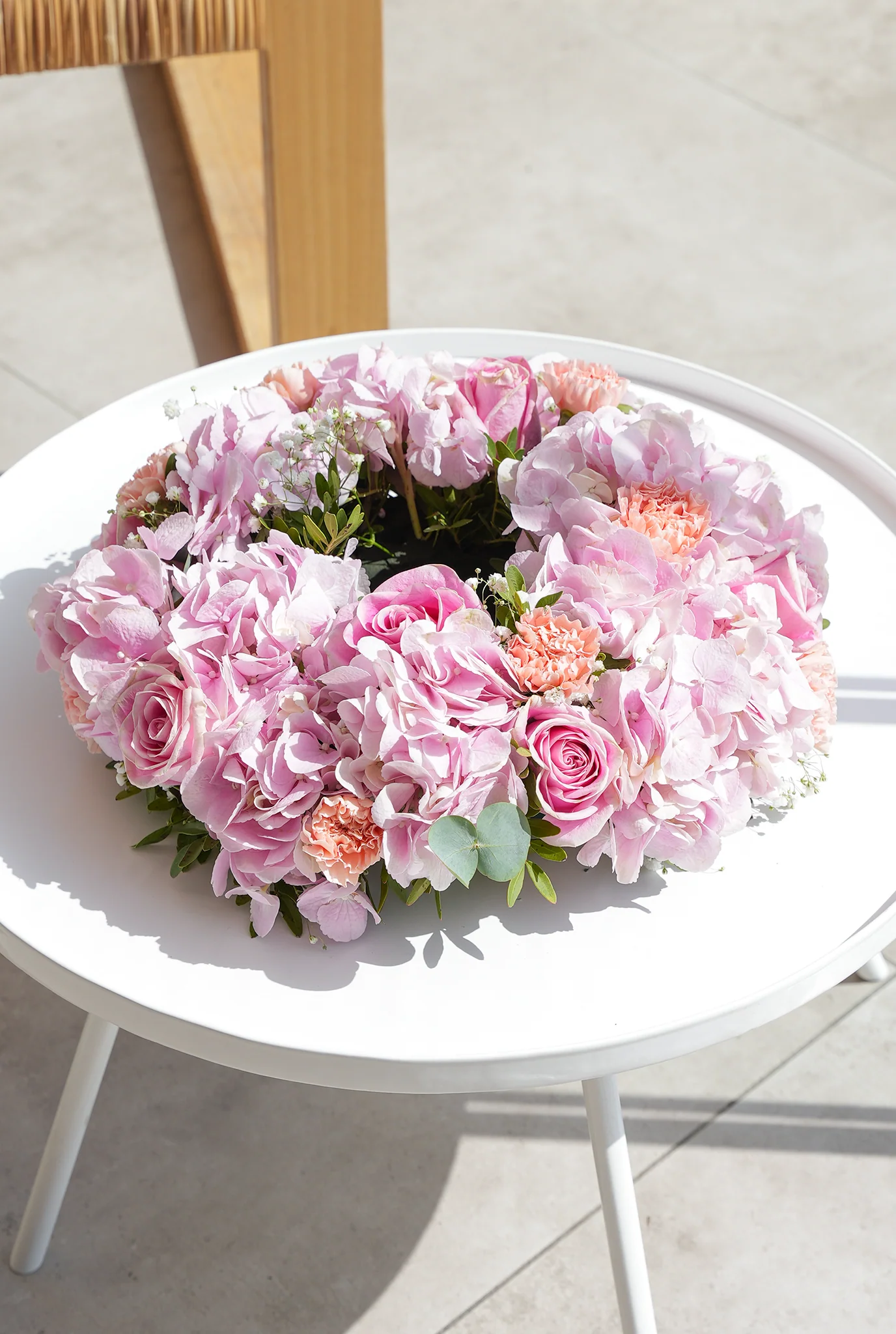 Pretty Pink Funeral Wreath - Image 10