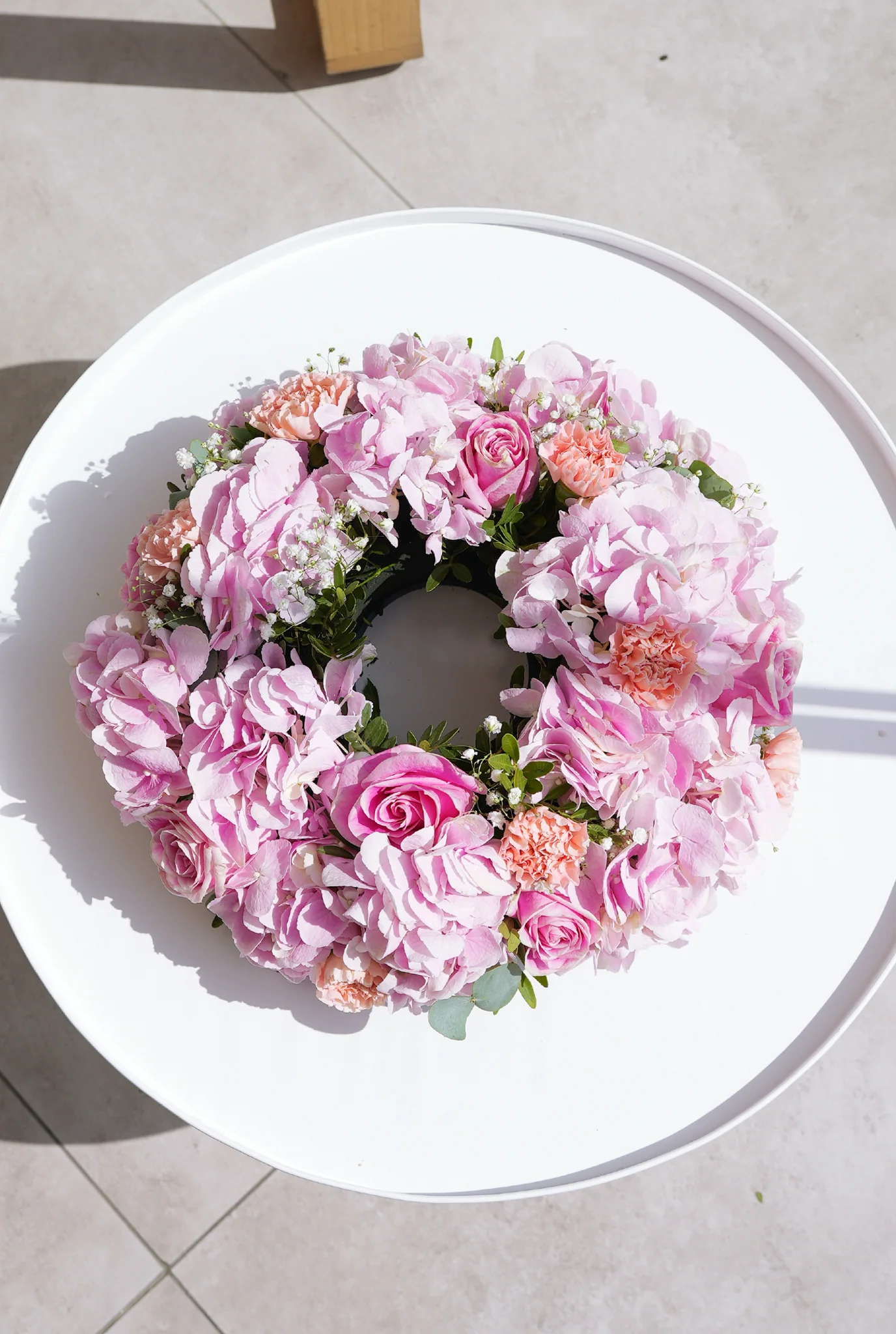 Pretty Pink Funeral Wreath - Image 12