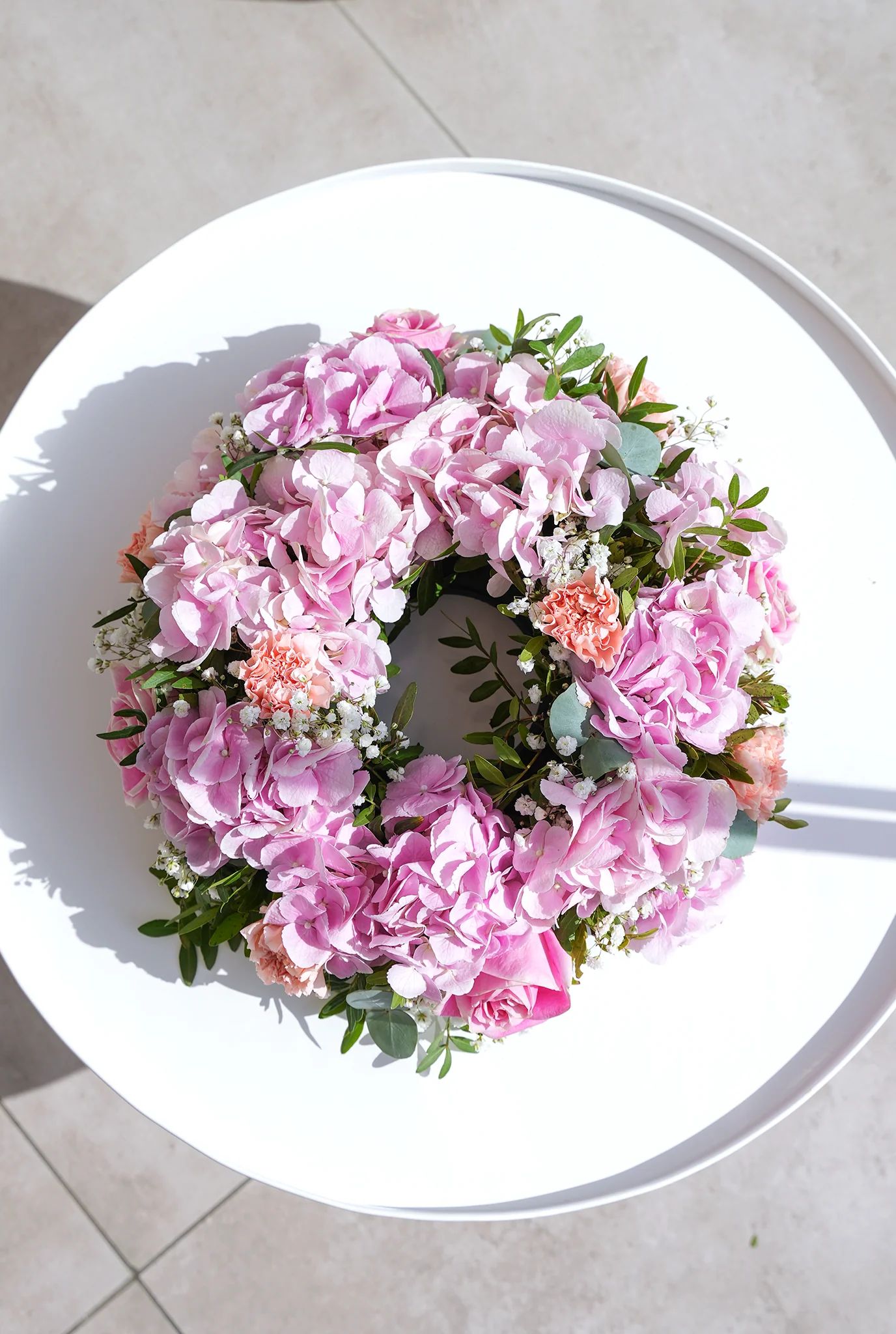 Pretty Pink Funeral Wreath - Image 3