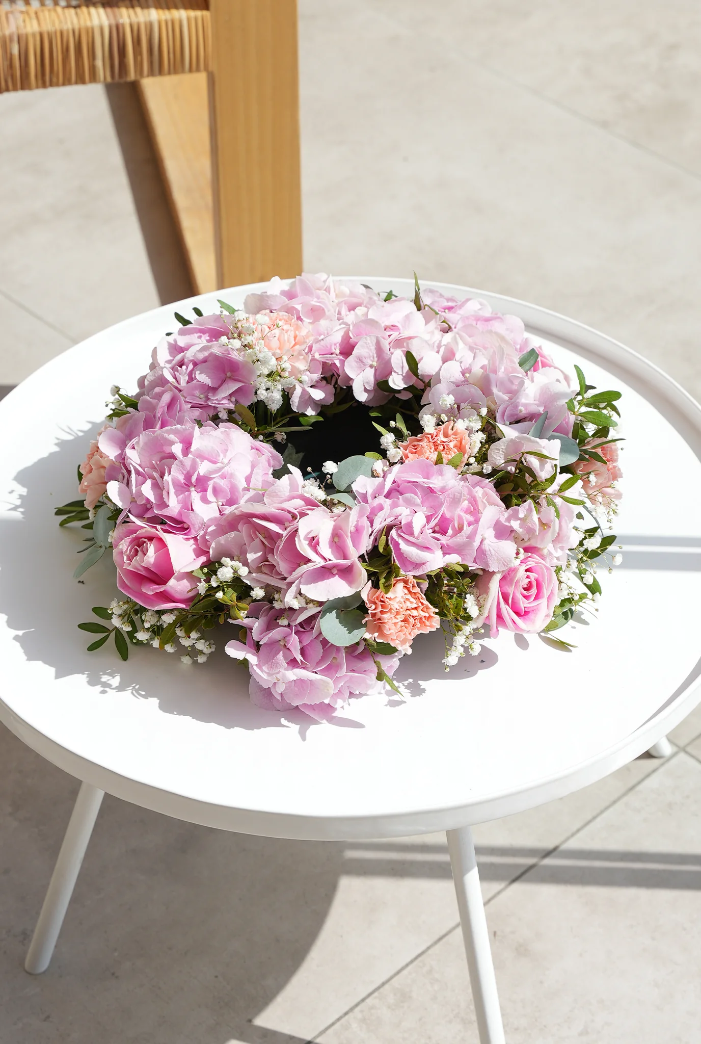 Pretty Pink Funeral Wreath - Image 4