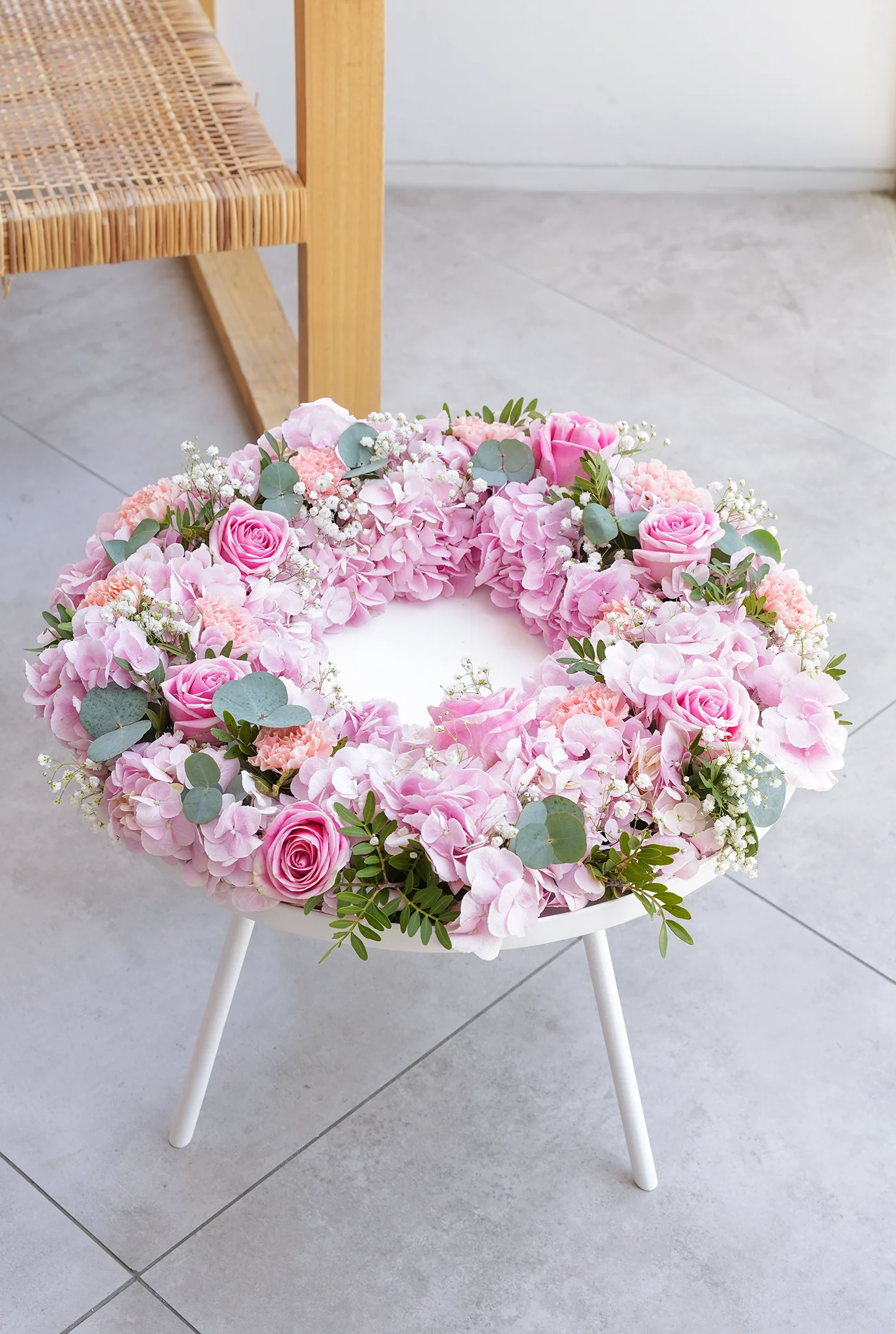 Pretty Pink Funeral Wreath - Image 6