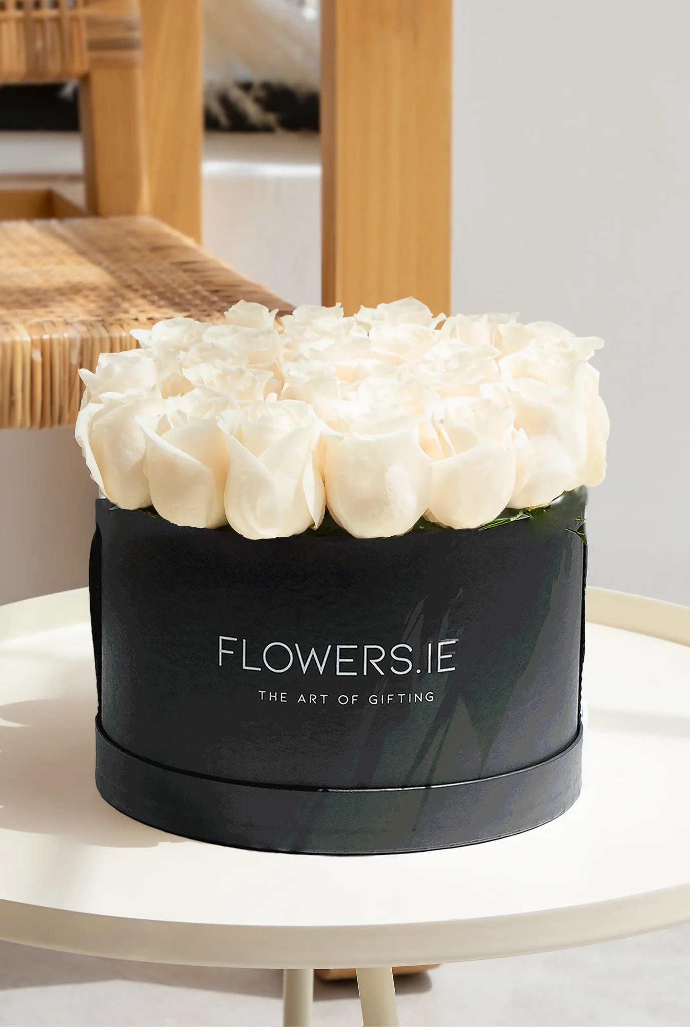 Sympathy White Rose Hatbox - Image 4