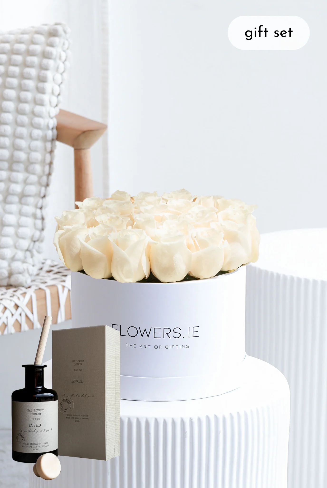Sympathy White Rose Hatbox - Image 5